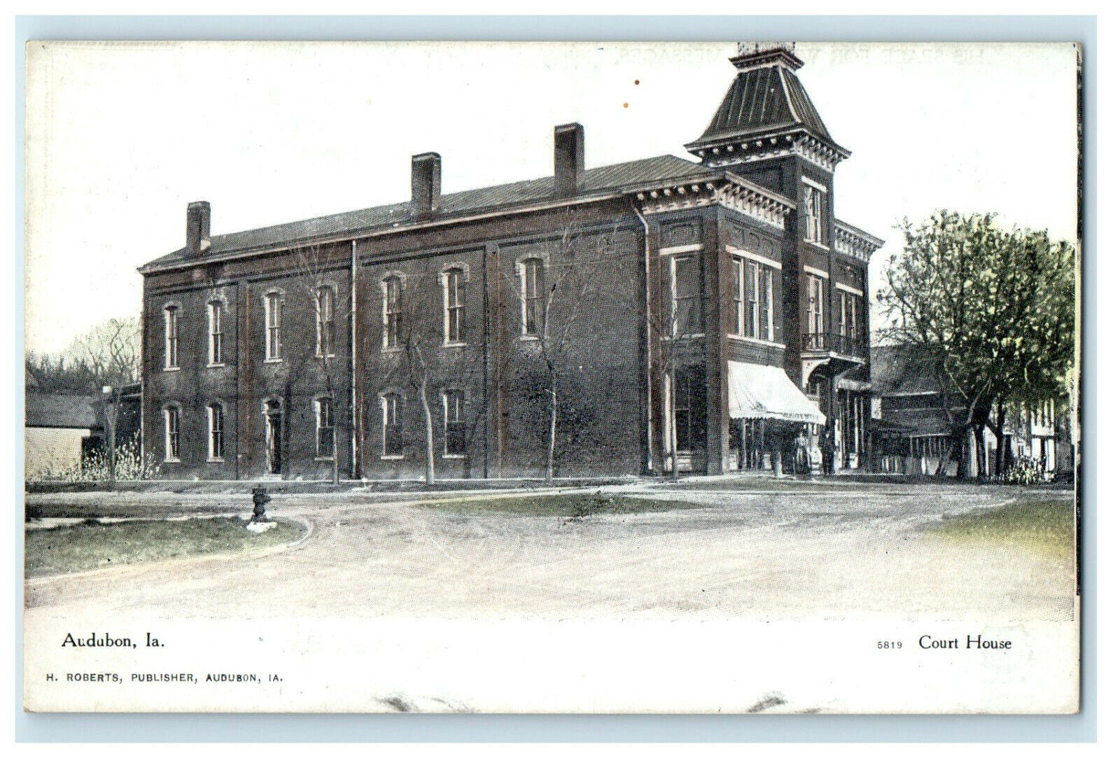 c1910s Court House Audubon, Iowa IA Unposted Antique Postcard