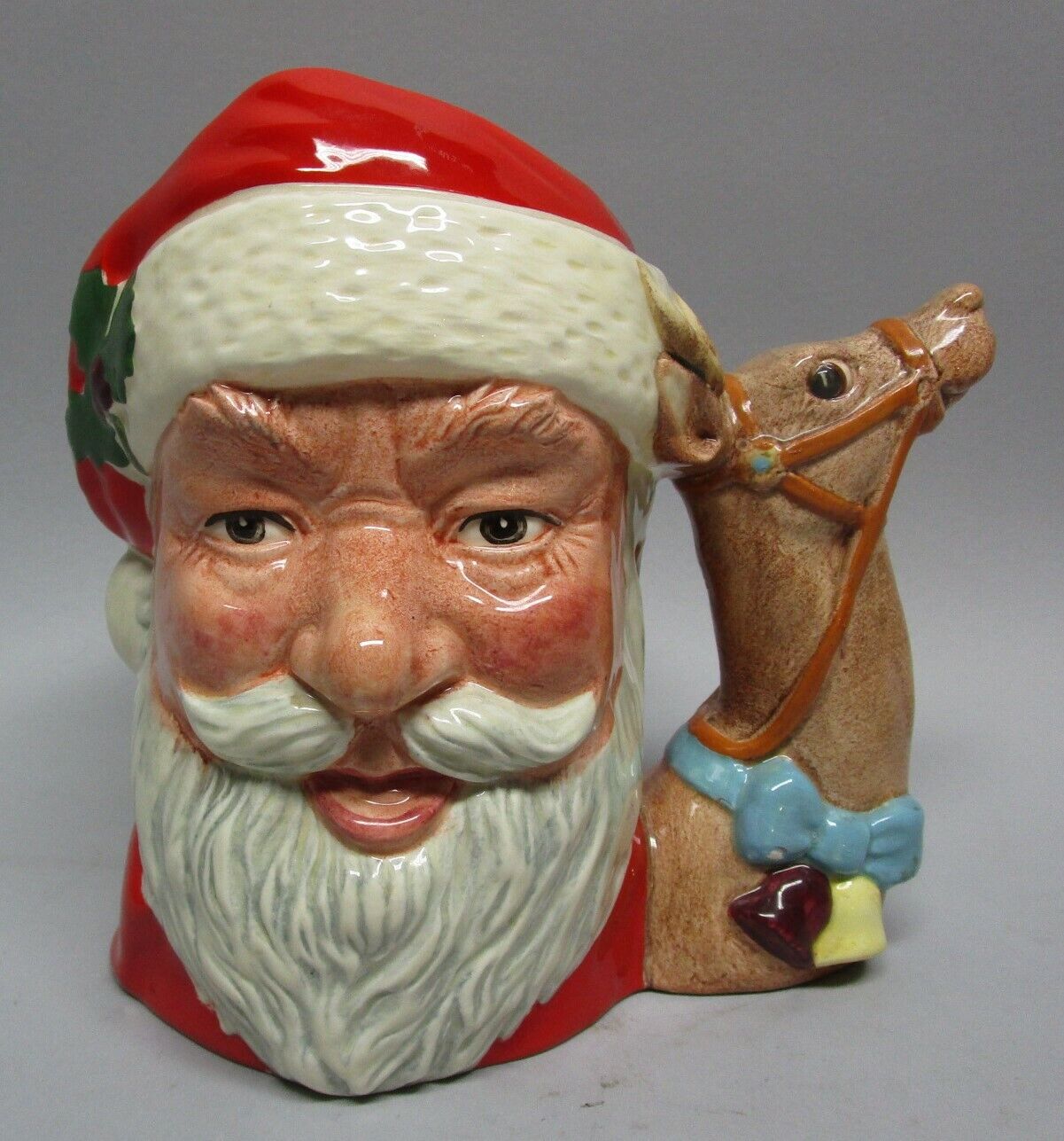 ROYAL DOULTON Porcelain Santa Mug w/ Reindeer Handle C6675  Exc Cdn  c. 1982