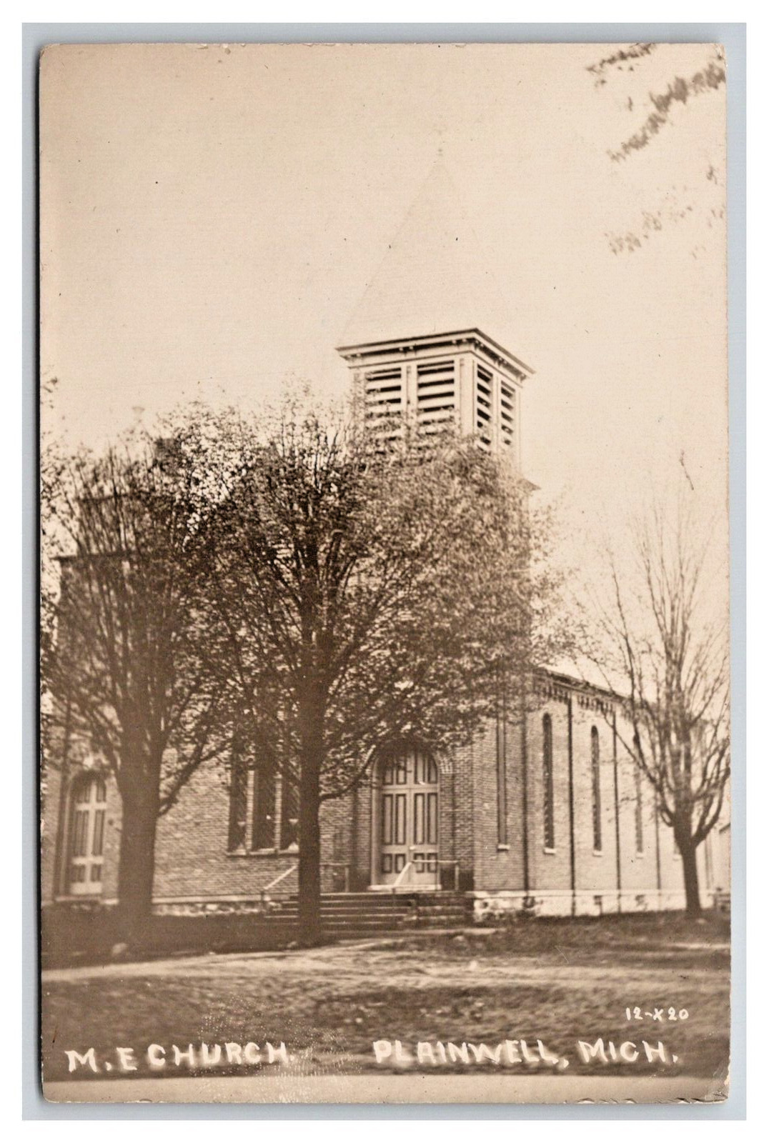 PLAINWELL Michigan MI ~ METHODIST CHURCH. ~ rppc ~ Allegan County Otsego 1912
