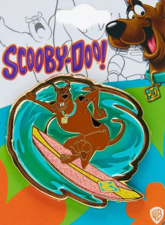 Scooby-Doo Scooby Surfing Stained Glass Enamel Pin New