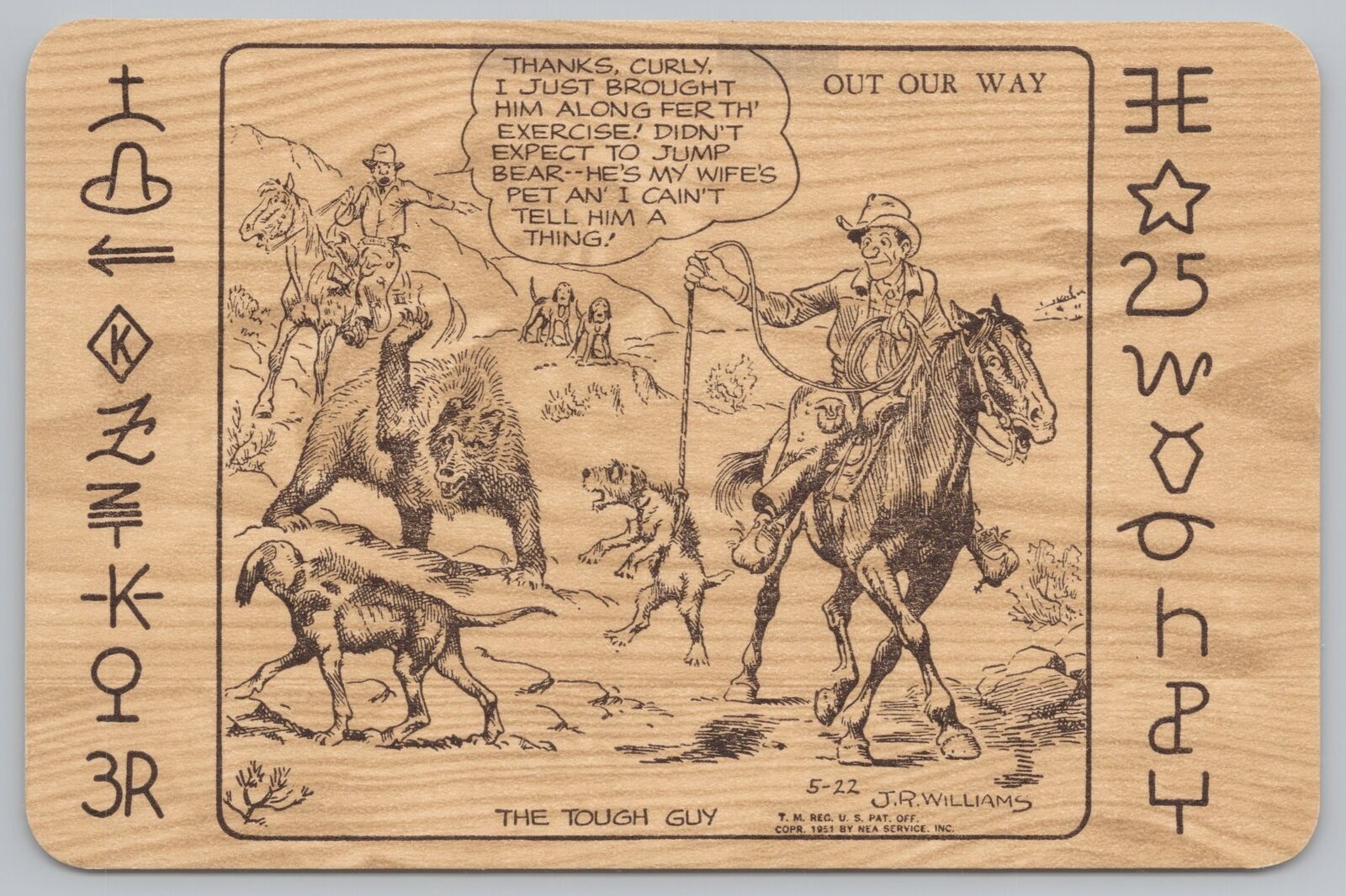 Western~JR Williams Comic~The Tough Guy~c1951~Standley-May Inc~W522~Postcard