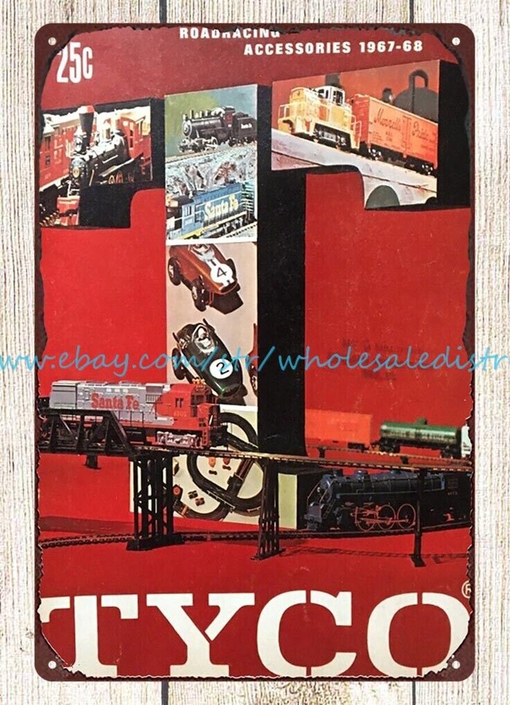 home of decor 1967 TYCO HO Electric Trains railway railroad hobby metal tin sign