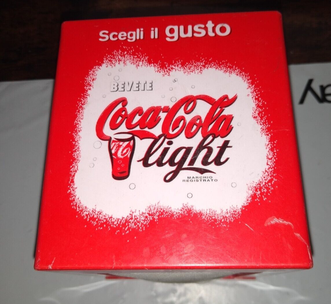 1990's? Coca-Cola Light Plastic Paper Napkin Dispenser Holder, Rare, UK? Italian