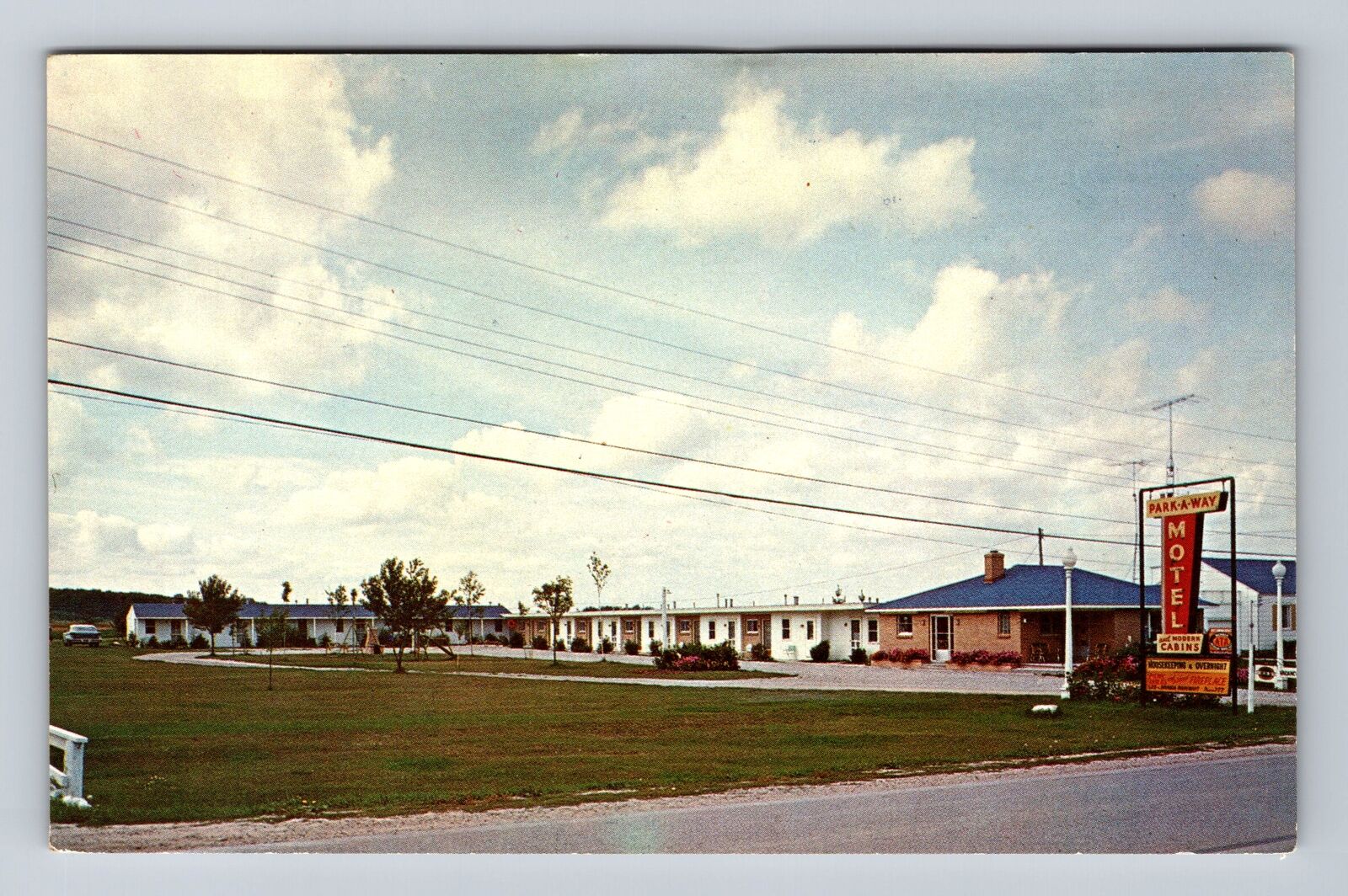 Newberry MI-Michigan, Park-a-Way Motel, Advertising, Antique Vintage Postcard