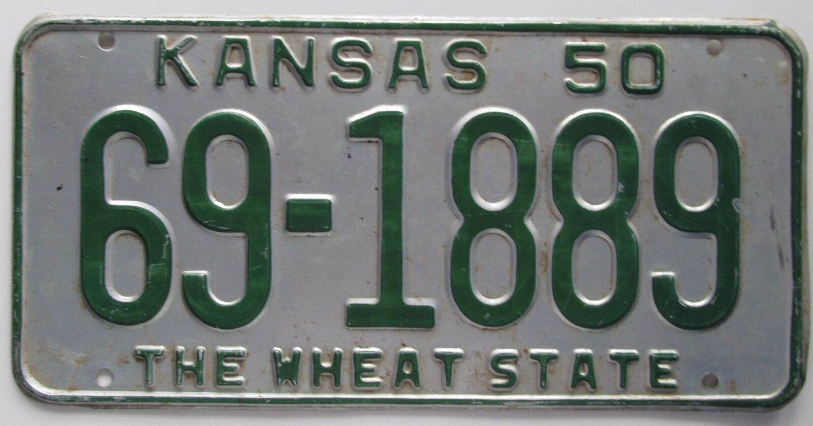 Kansas 1950 PAWNEE COUNTY License Plate NICE QUALITY # 69-1889