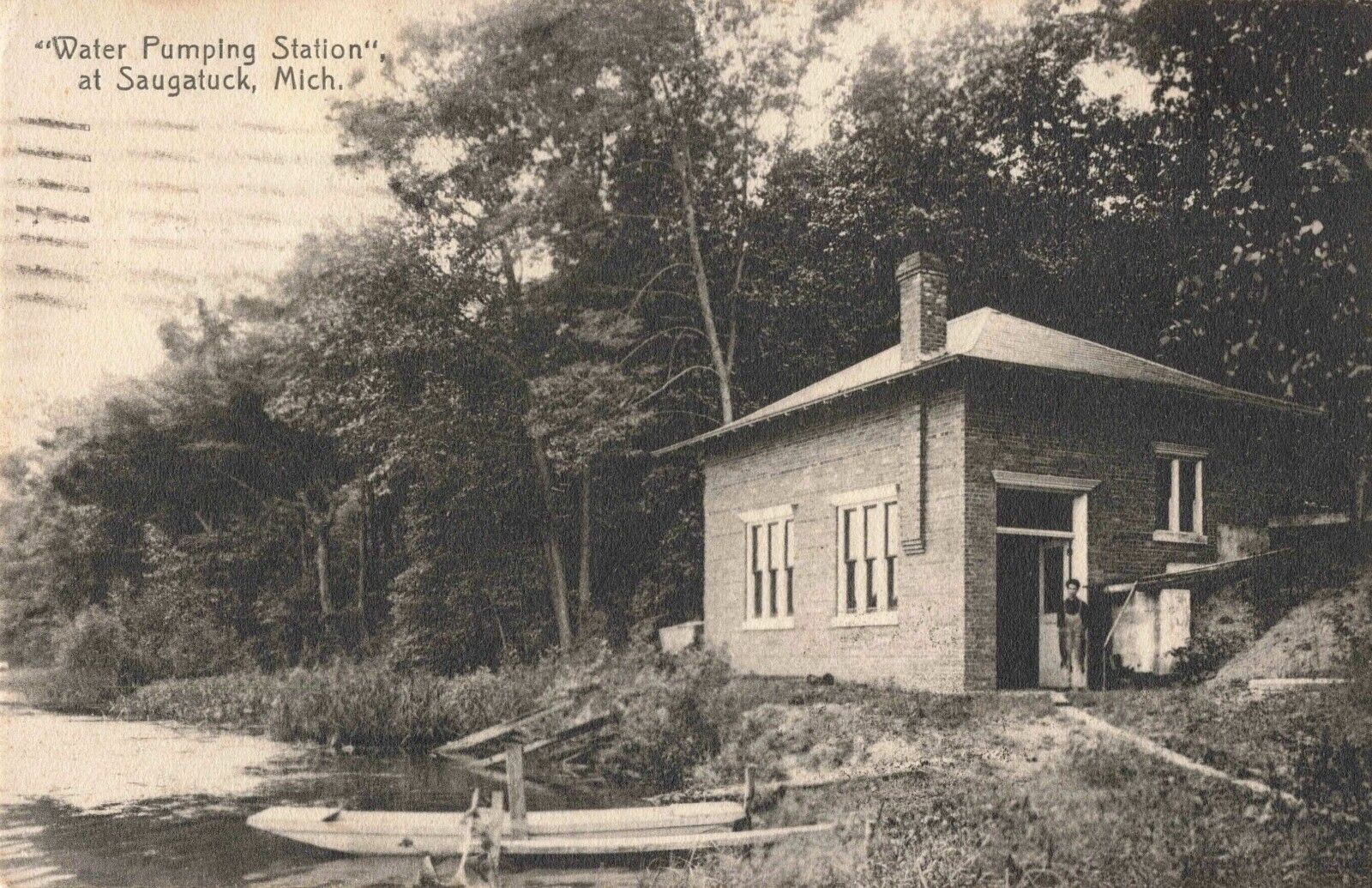 Water Pumping Station Saugatuck Michigan MI 1910 Postcard