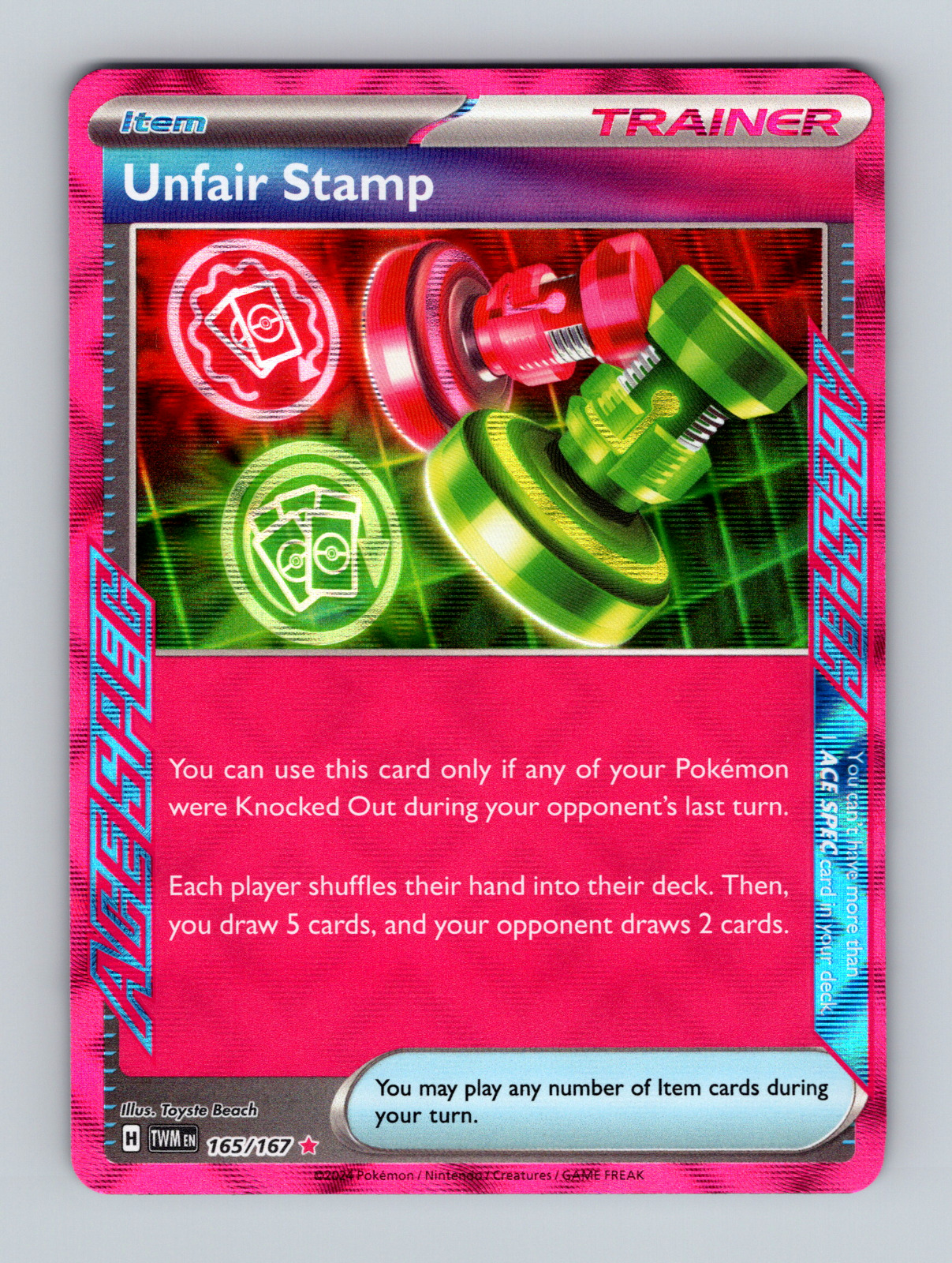Pokemon TCG - SV06: Twilight Masquerade - Unfair Stamp - 165/167