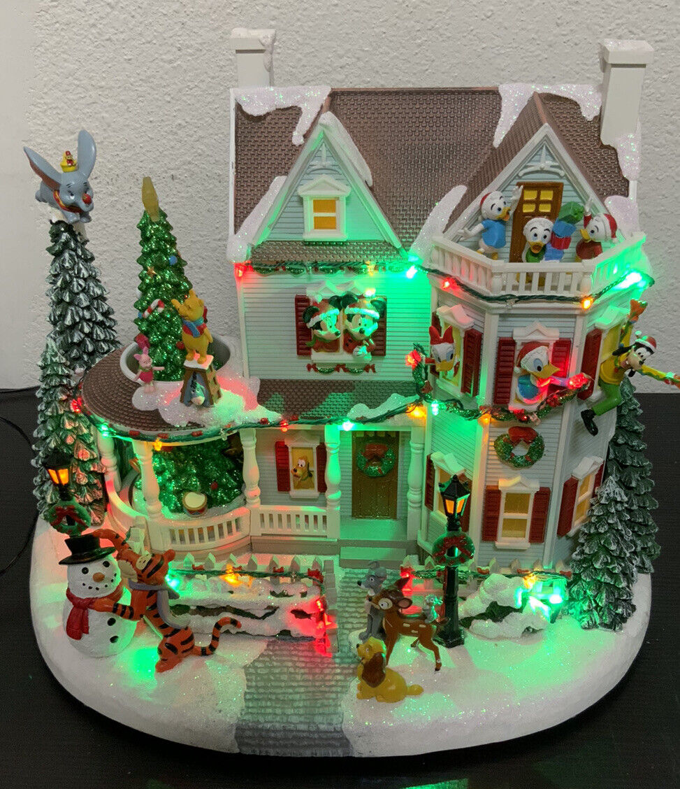 🧷 Christmas Decor Disney Animated Holiday House W Lights and Music 🆕 NO BOX👈