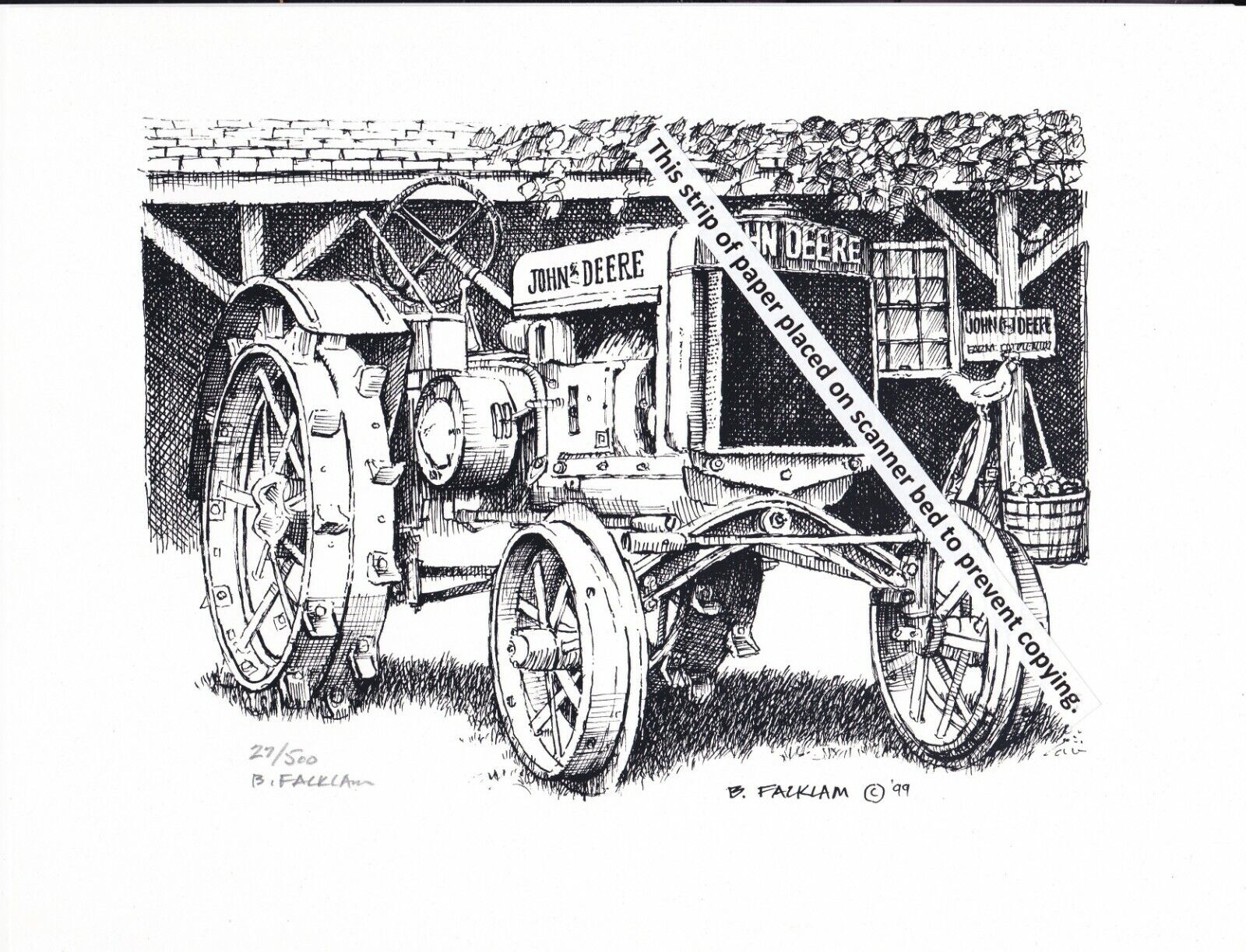 John Deere Model G.P. Tractor ~ Pen & Ink Print
