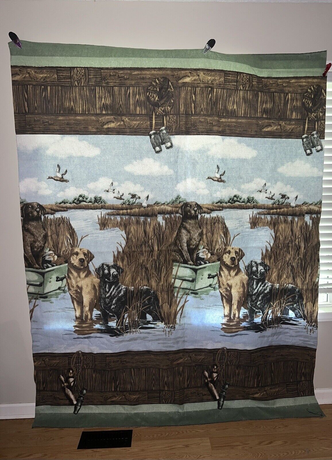 Retro Large Duck Hunting with Dogs Blanket
