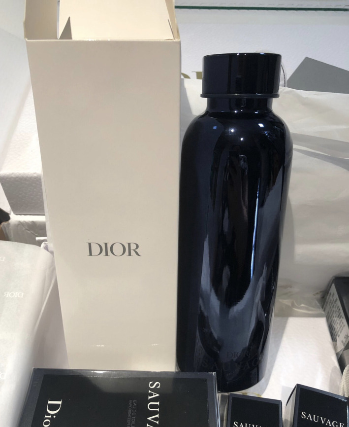 Dior Beaute Water Cup Sport bottle Travel Set Navy Blue Genuine Points Gift