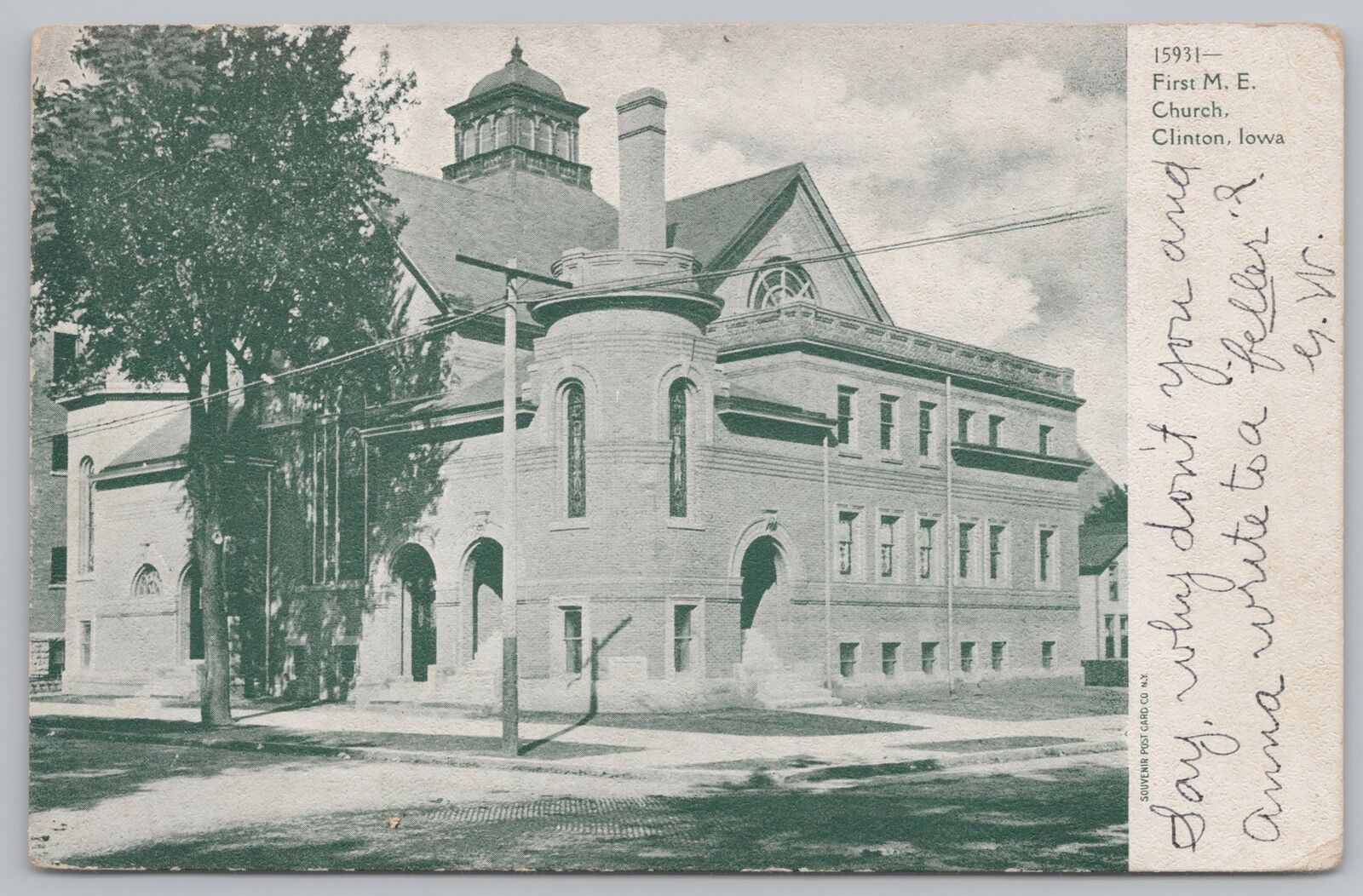 Church & Religious~Clinton Iowa~First Methodist Episcopal Church~1906 UDB PC