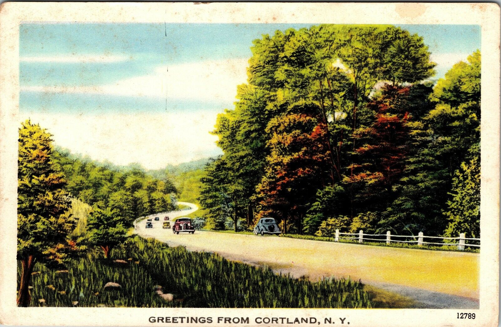 Greetings From Cortland New York Vintage Postcard
