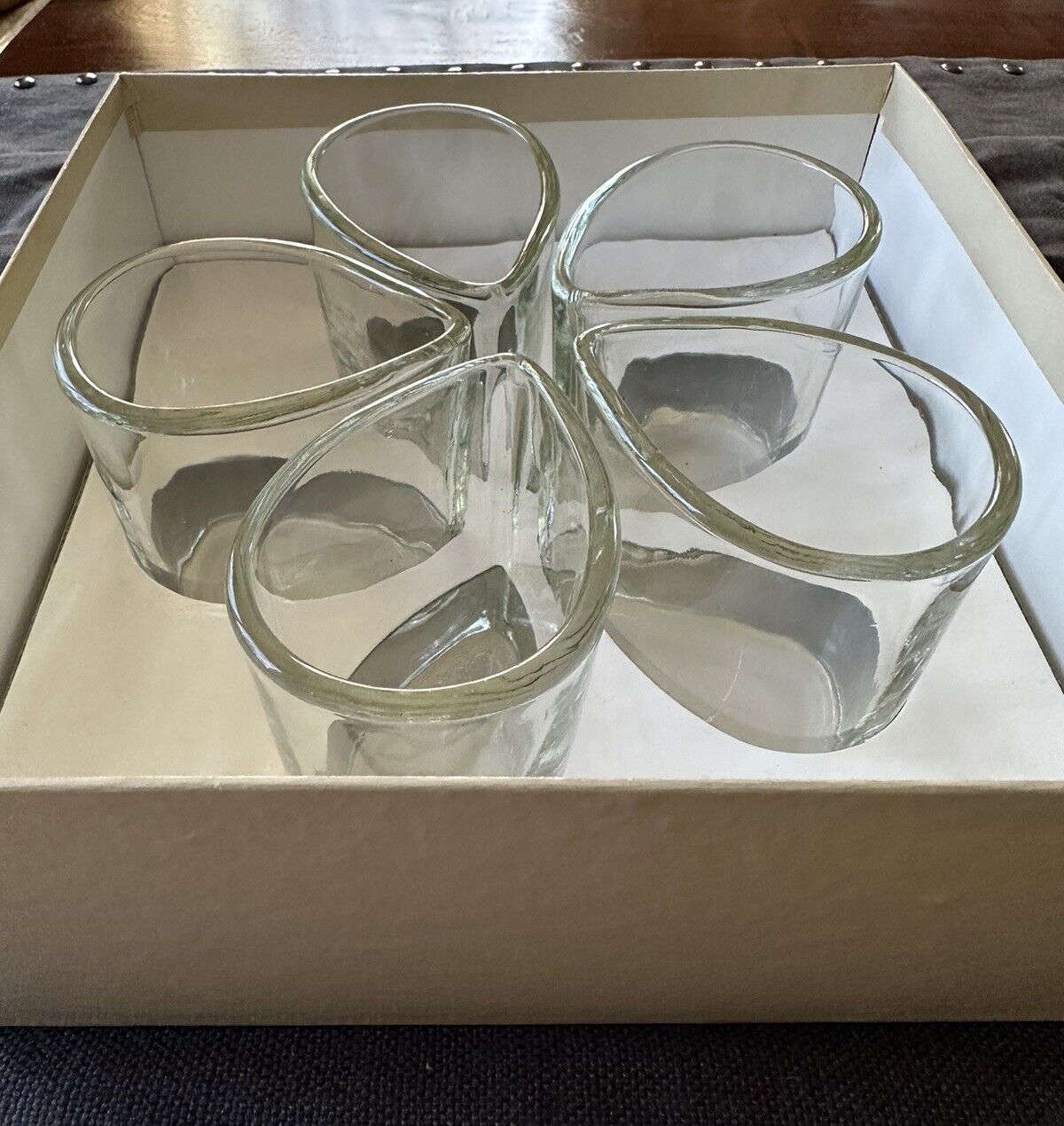 Vintage John Curran for Ellen Rogin 5 Glass Vases Glasses Pour Les Fleurs MCM