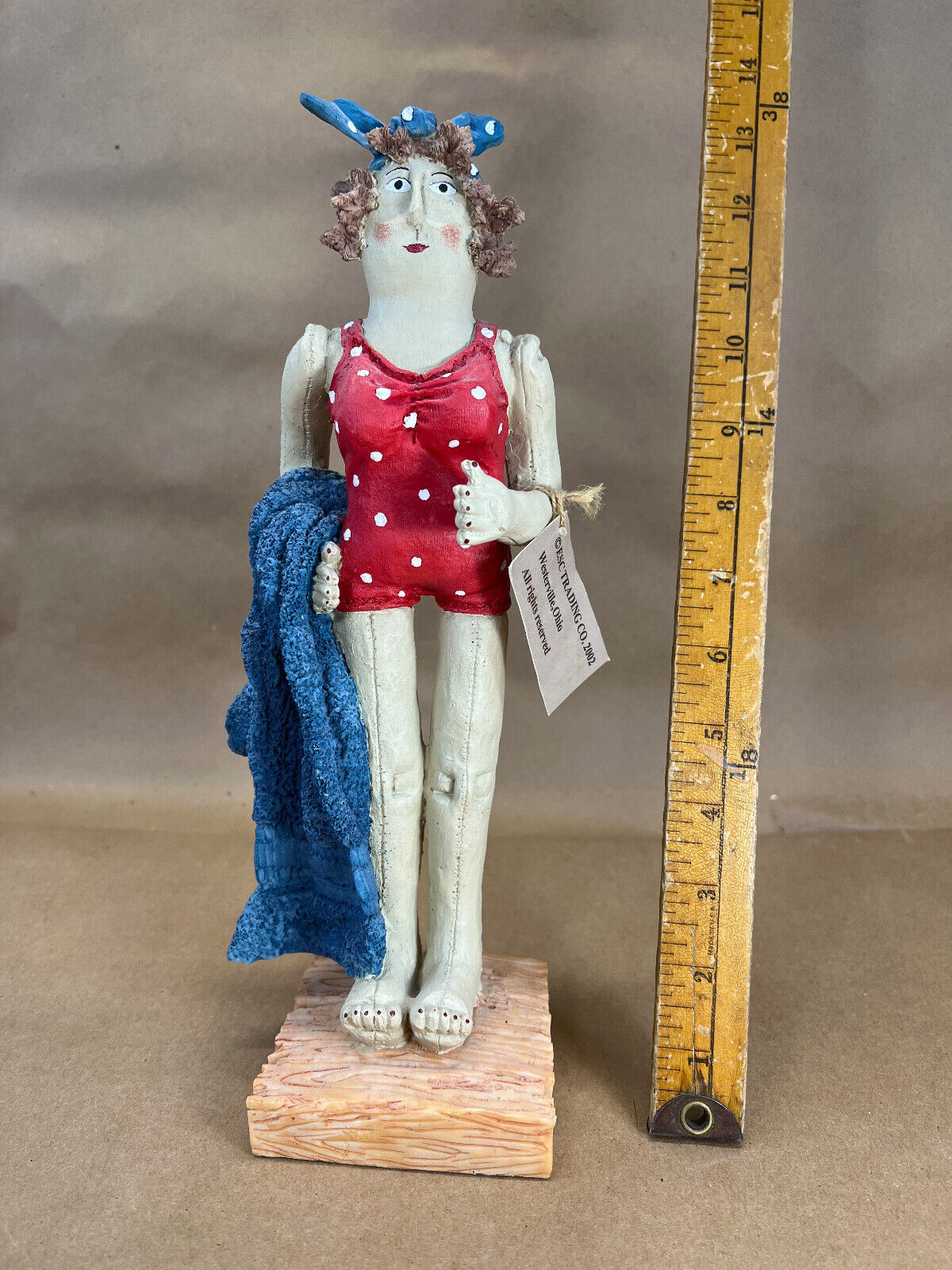 Vintage ESC Trading 2002 Sharon Andrews Folk Beach Woman  Figurine 12’’