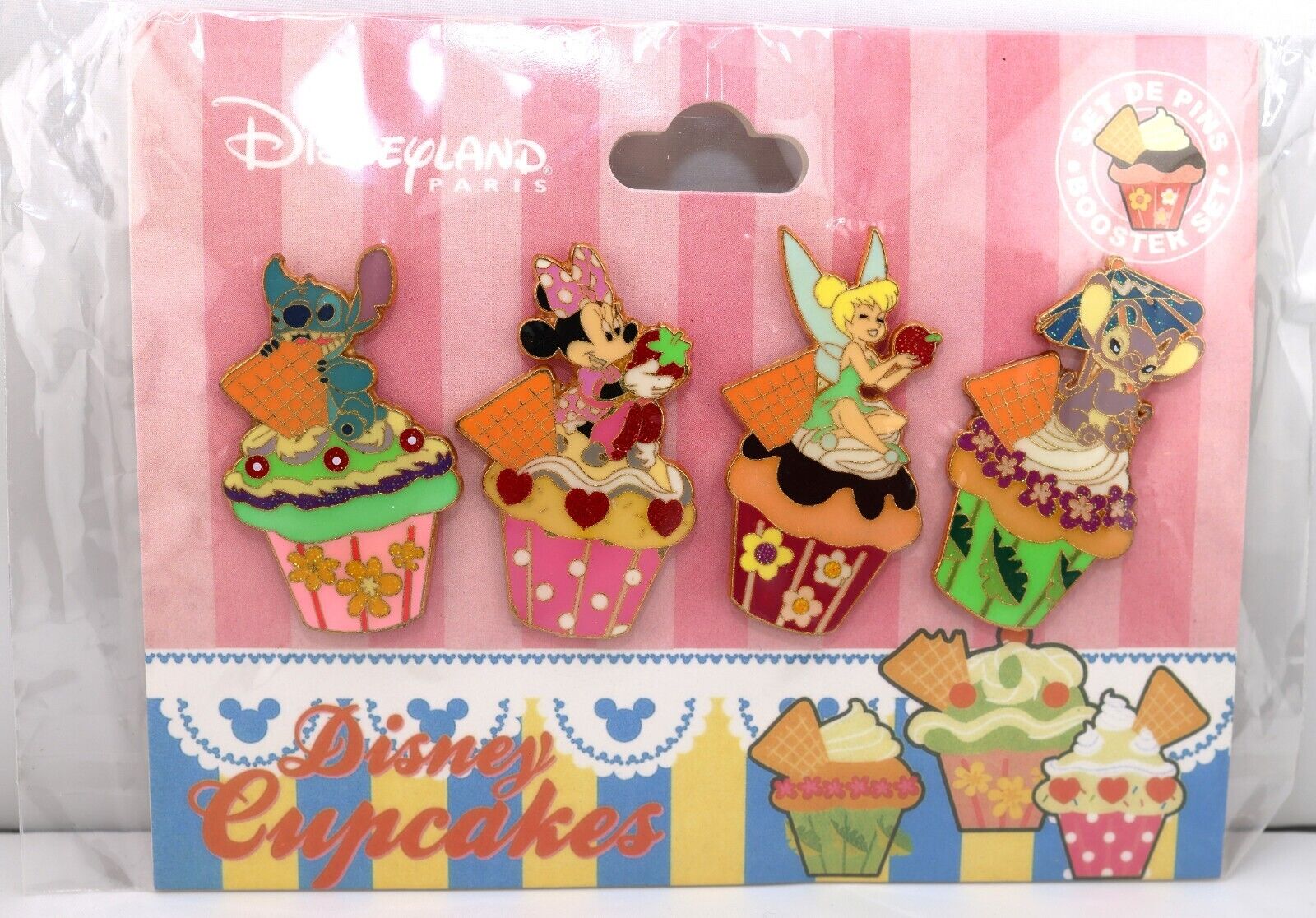 Disneyland Paris Cupcakes Booster Pack 4 pc pin set