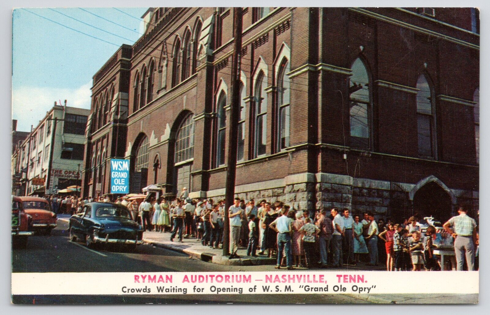 Nashville Tennessee Rhyming Auditorium Opening Of Grand Ole Opry Chrome Postcard