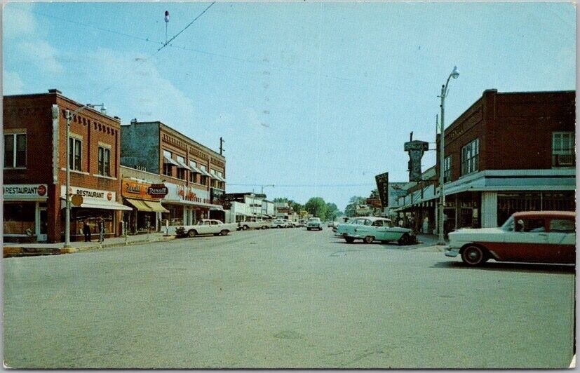 BRANSON, Missouri Postcard Downtown Street Scene / 1964 Branson MO Cancel