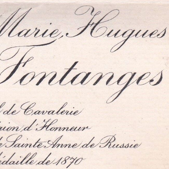 Charles René Marie Hugues De Fontanges Paris 1921 Colonel Cavalerie Saint-Cyr