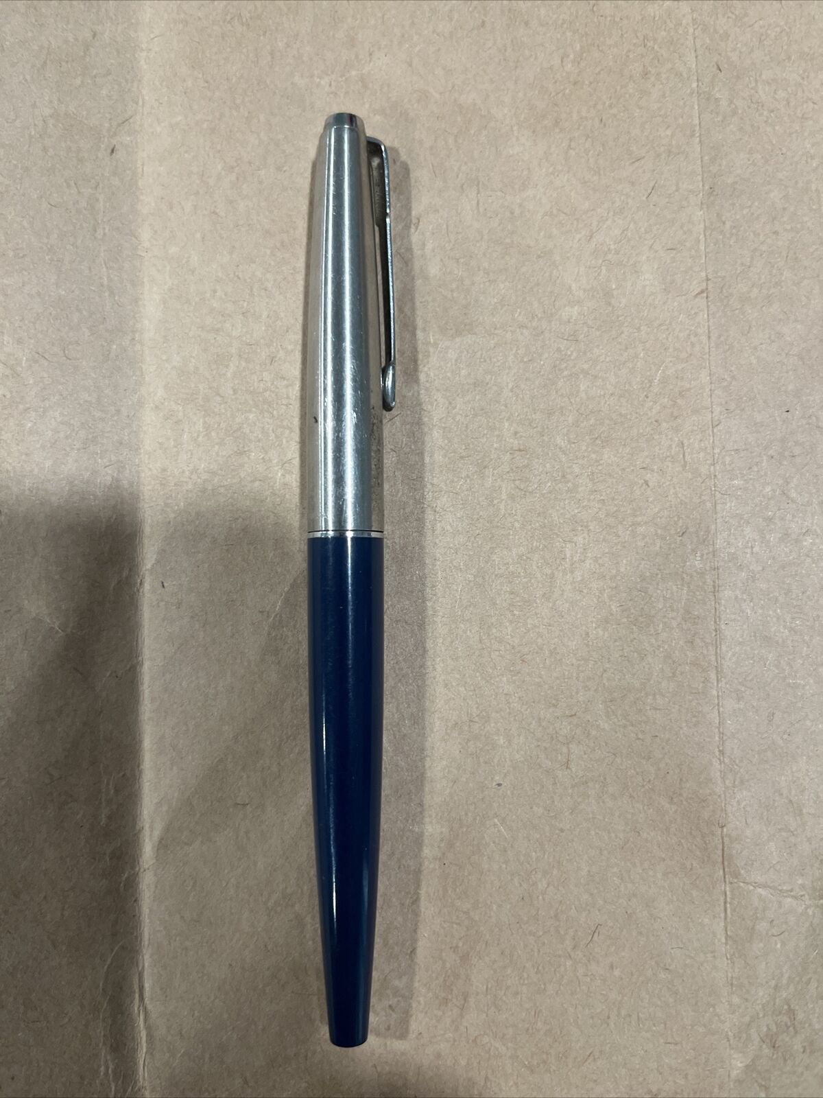 Vintage Parker Cartridge Converter Chrome Trim Blue 45 Fountain Pen Nib USA