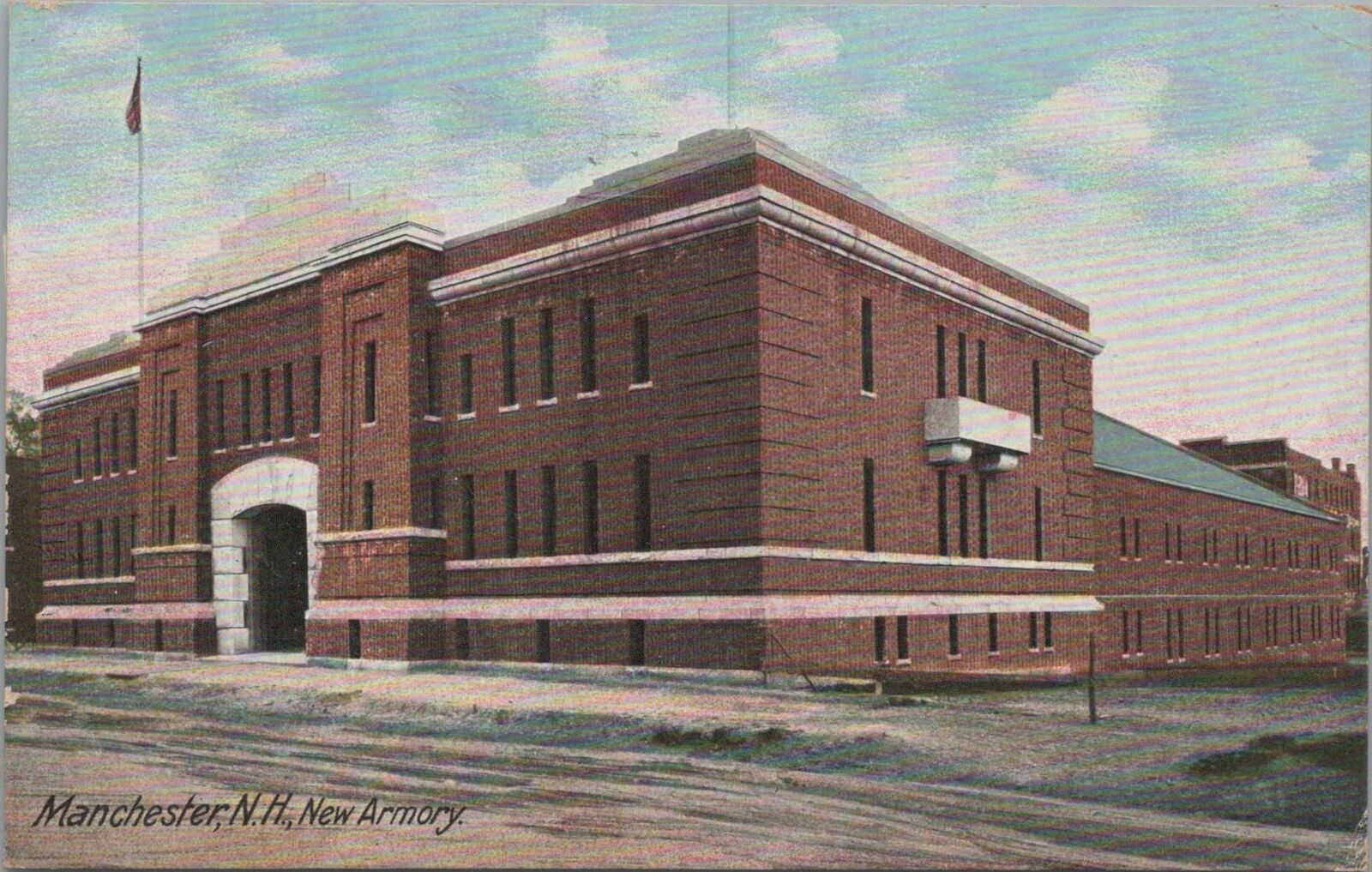 Postcard New Armory Manchester NH 
