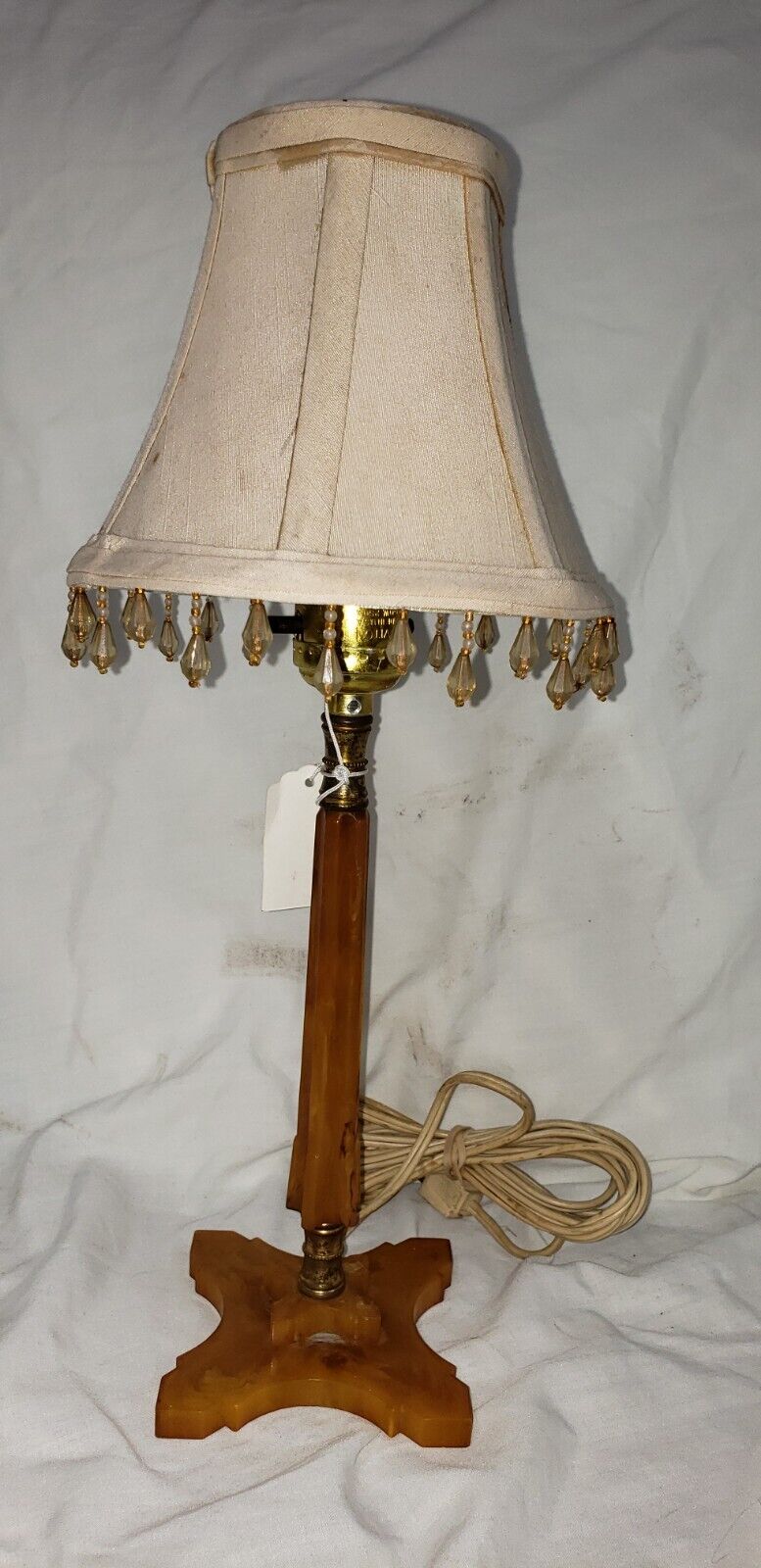 Antique Art Deco Bakelite/butterscotch table lamp