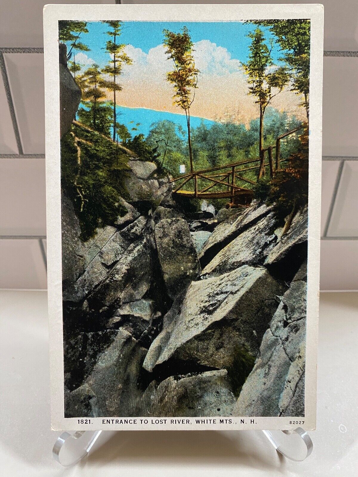 c1915 Entrance To Lost River White Mountains Bath New Hampshire NH Vtg Postcard
