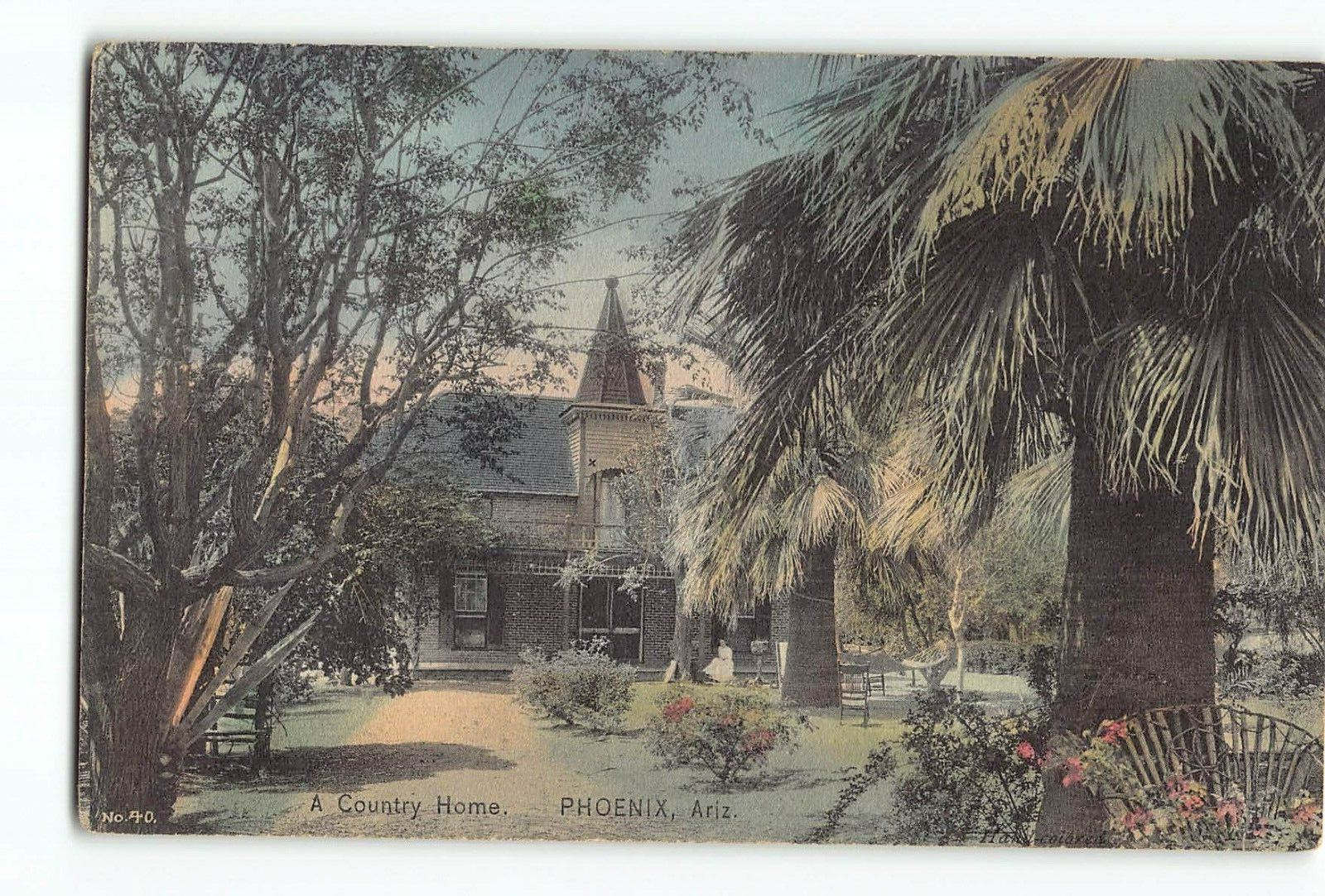 Old Postcard of A Country Home PHOENIX Arizona