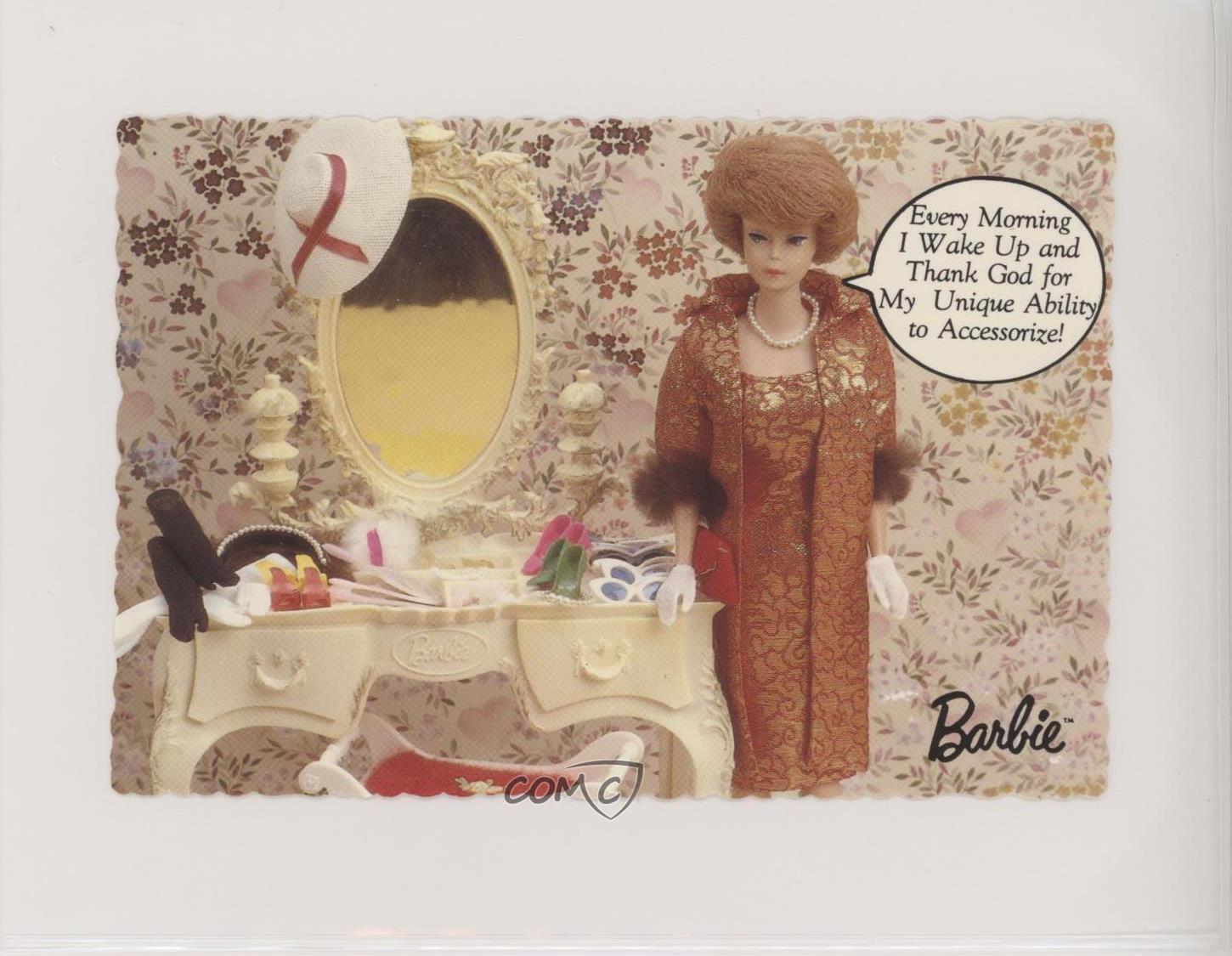 1989 American Postcard Co Nostalgic Barbie Every morning I wake up… #1324 0q3