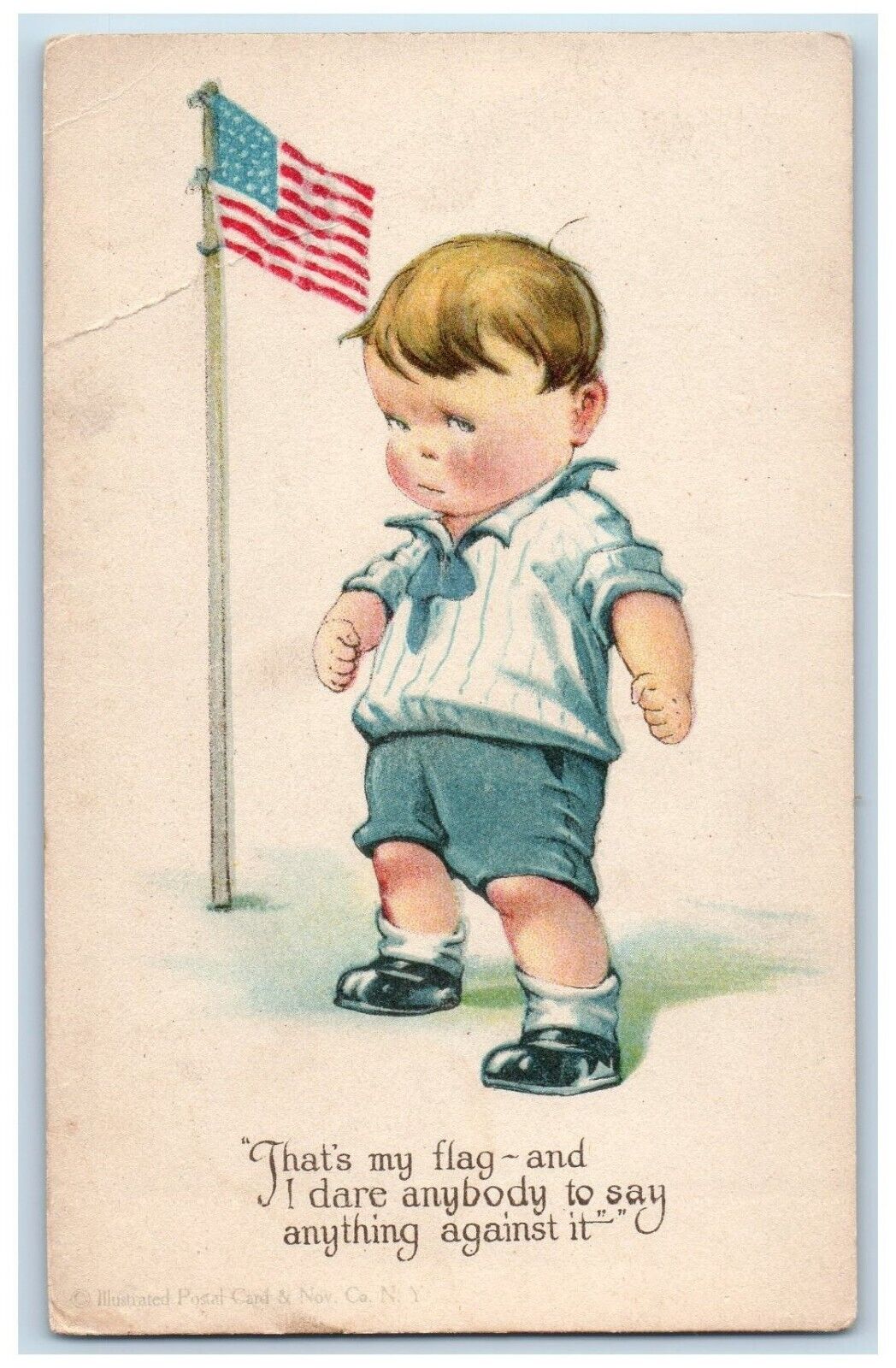 c1910's Angry Little Boy That's My Flag WW1 Twelvetrees Antique Postcard