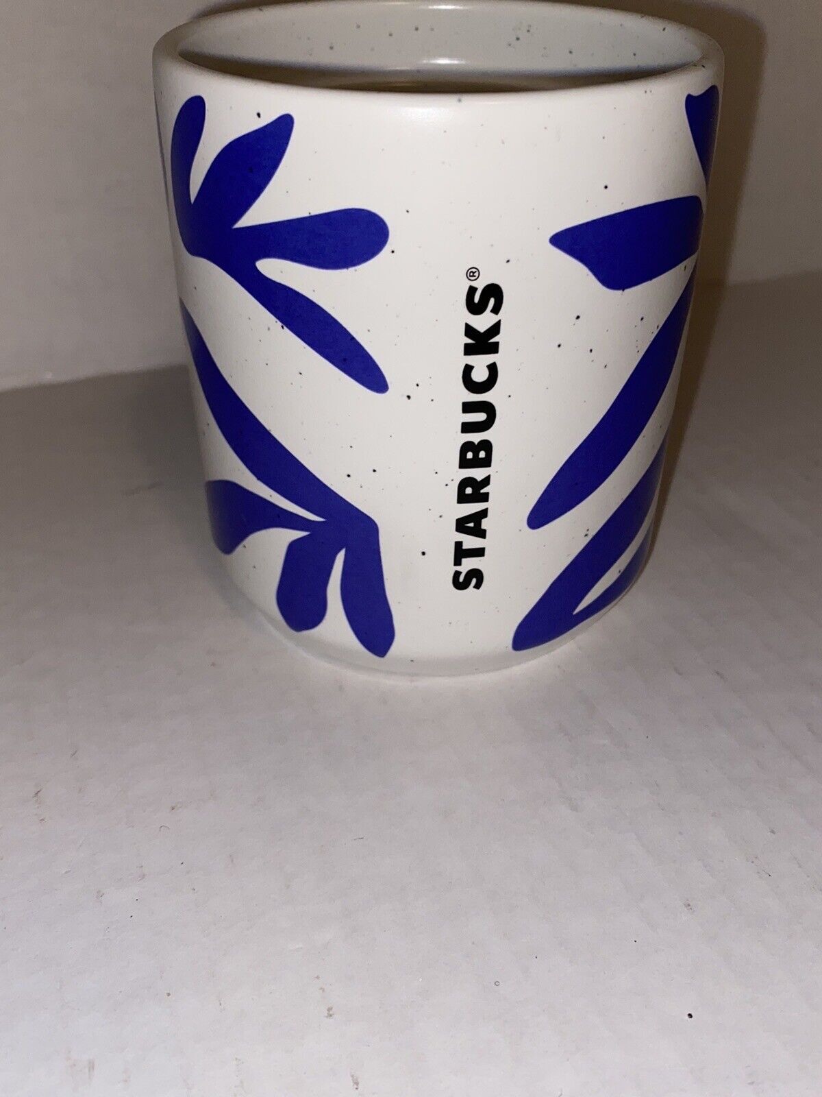 Starbucks Mother's Day 2021 Cup Floral White Blue No Yellow Lid Ceramic Cup Mug