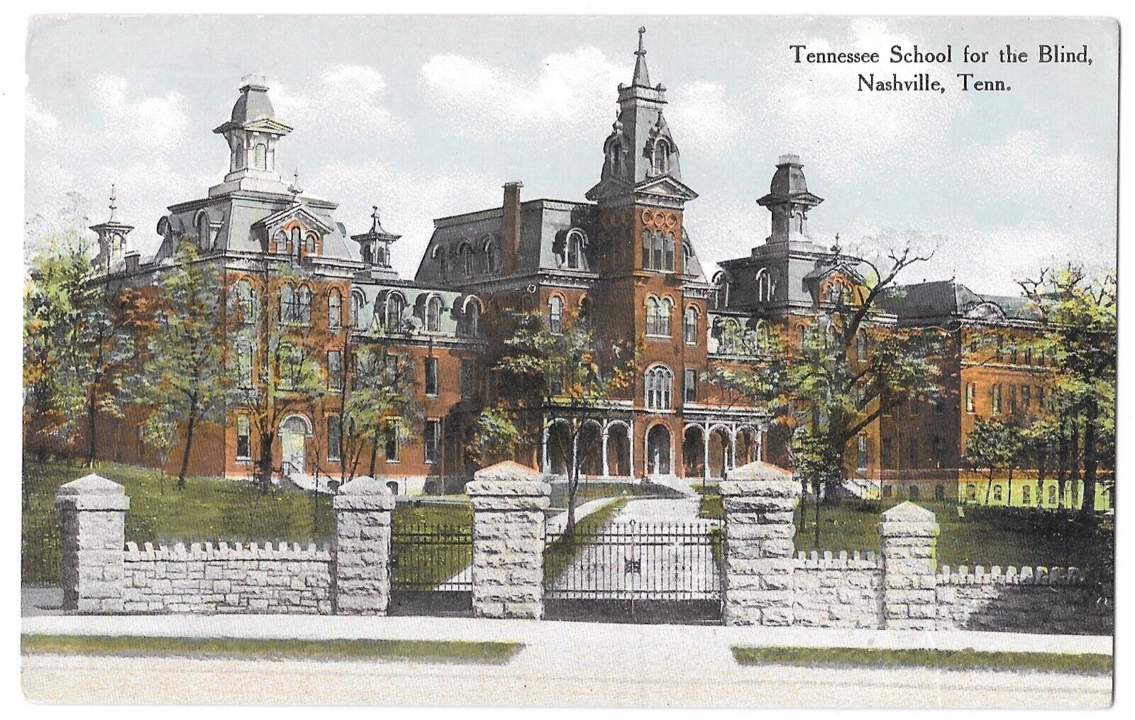 C.1907 Nashville Tennessee, SCHOOL FOR THE BLIND Grounds Campus, Kress, Postcard