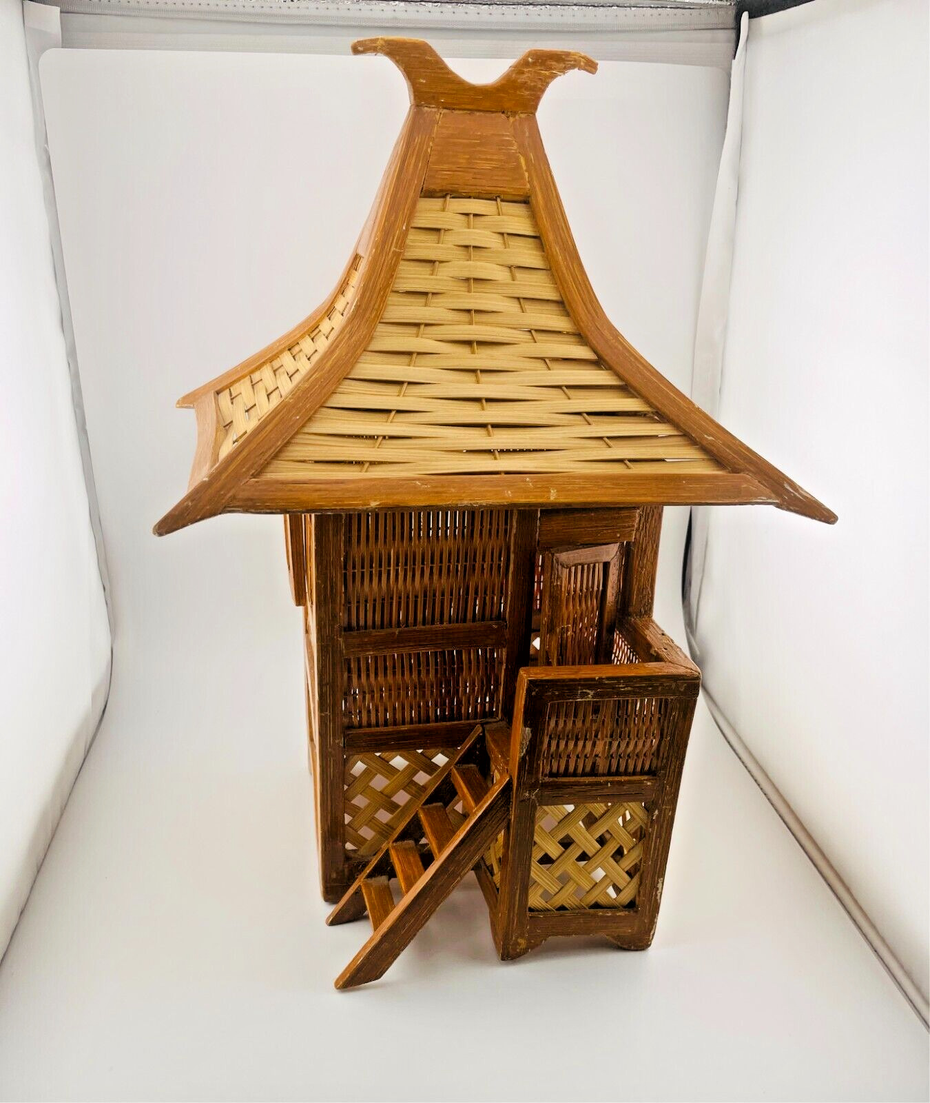 Vintage Japanese Bamboo Miniature Pagoda - As Is@