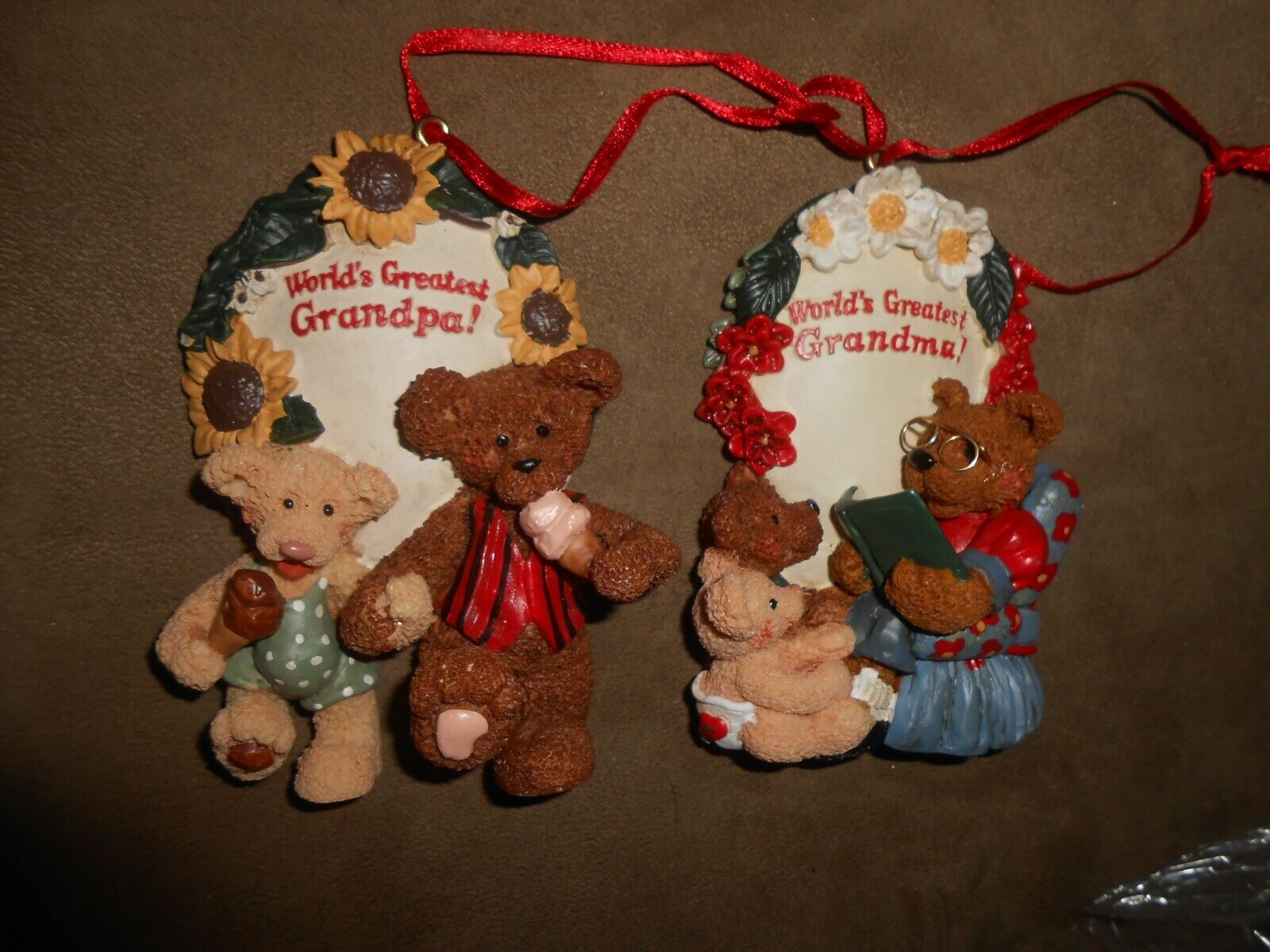 Kurt Adler Worlds Greatest Grandpa and Grandma Christmas Holiday Ornaments