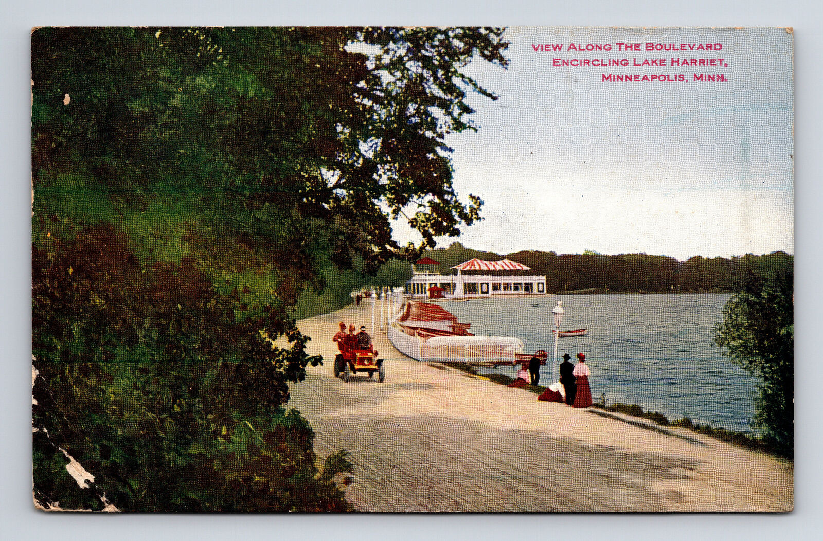 1909 View Along the Boulevard Lake Harriet Minneapolis MN VO Hammon Postcard