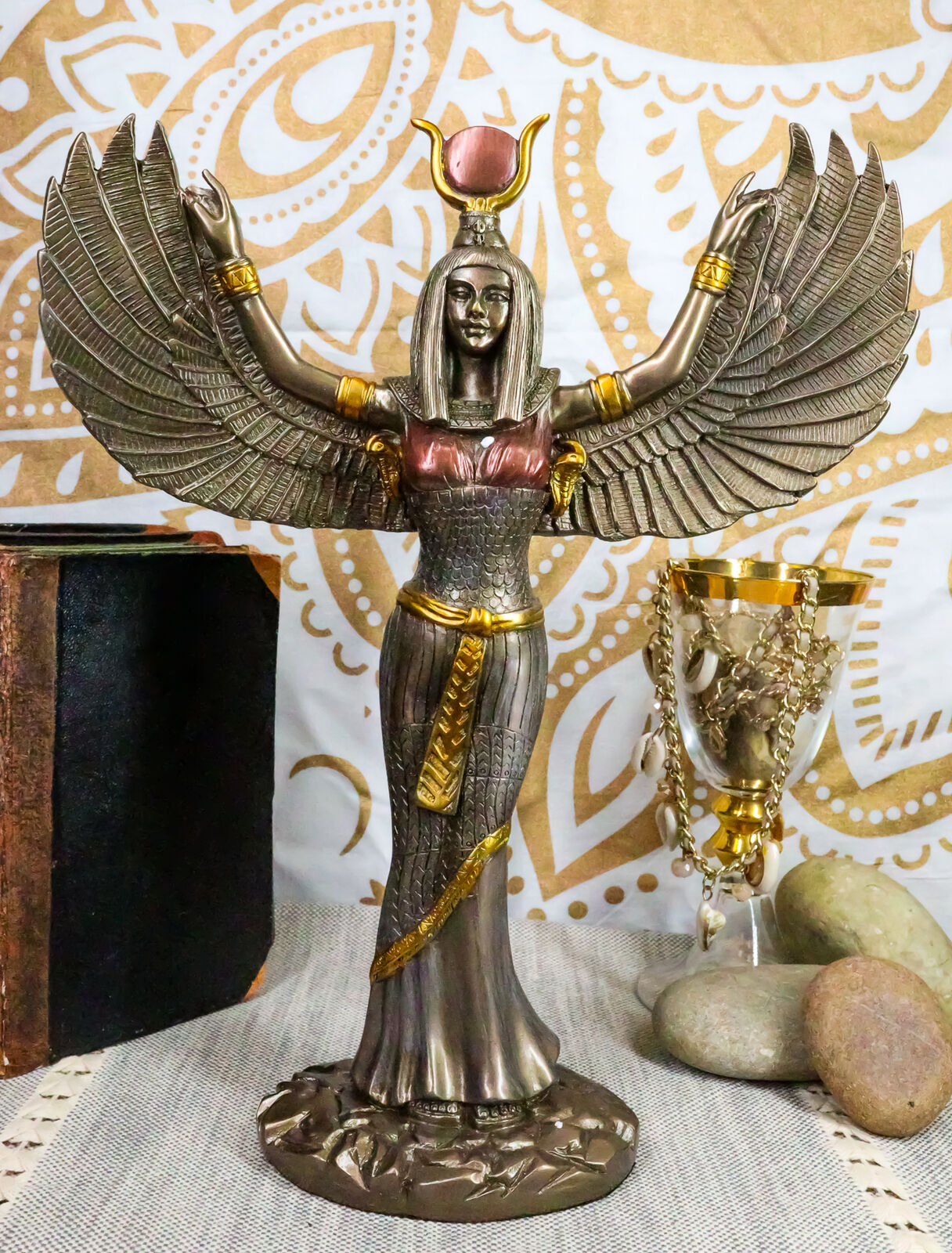 Ebros Egyptian Theme Isis With Open Wings Goddess of Magic & Nature Sculpture