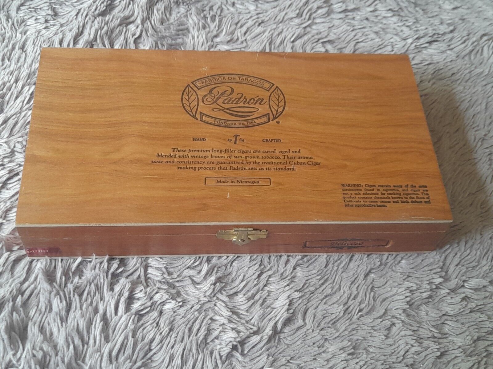 PADRON BELICOSO CIGAR WOODEN CRAFTS WOOD BOX JEWELRY CLASP  JEWELRY