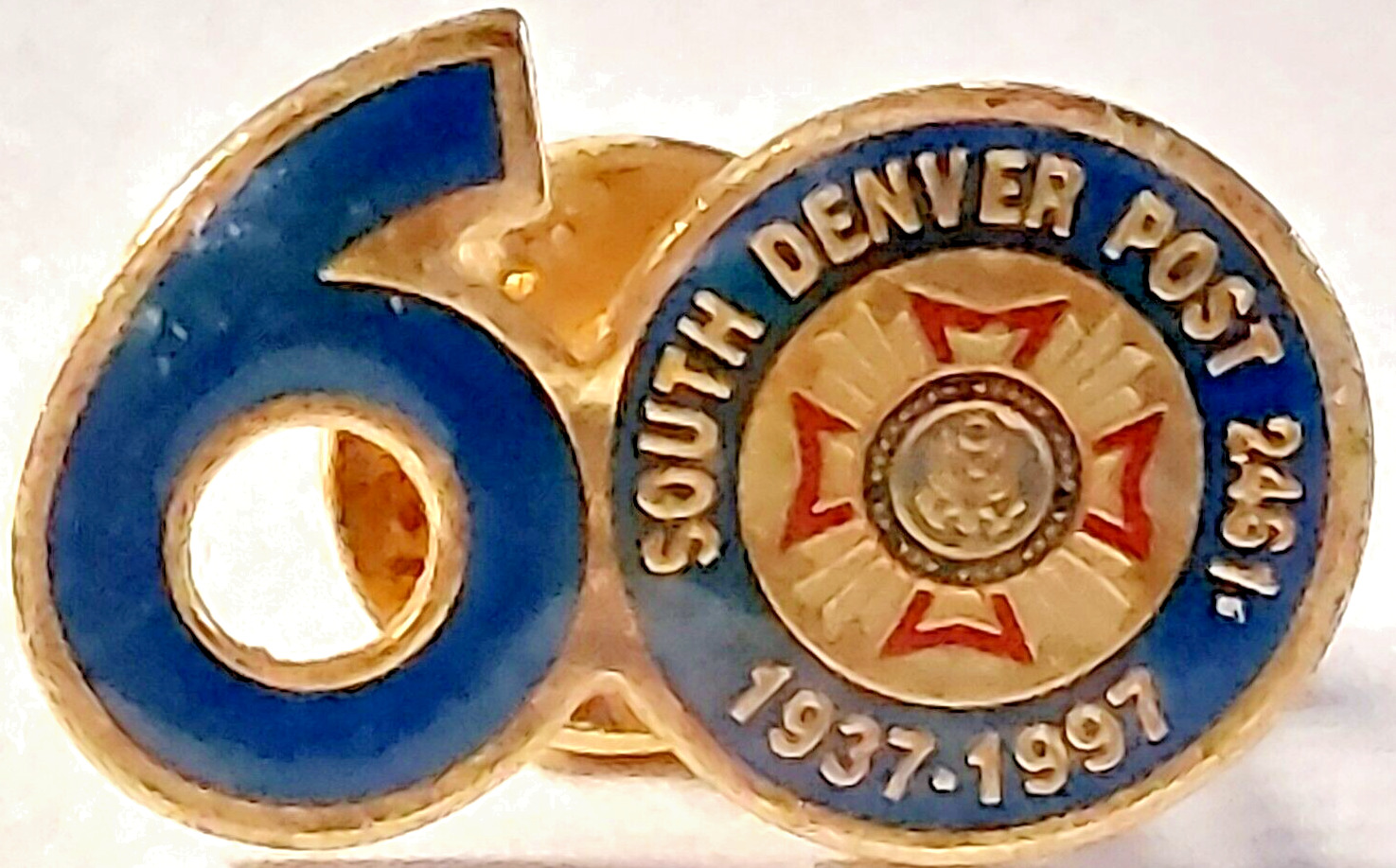 VFW 1997 Post 2461 South Denver 60 Years Lapel Pin (091123)