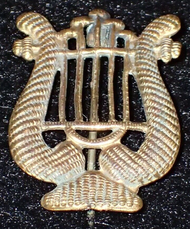 WWI - Interwar Army Officers Cap & Lapel Device Pin Field Musician Band, Ornate