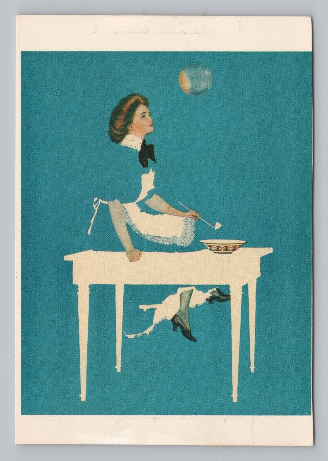 Postcard Woman Blowing Bubbles by Cole Phillips Six Sophisticated Ladies Card