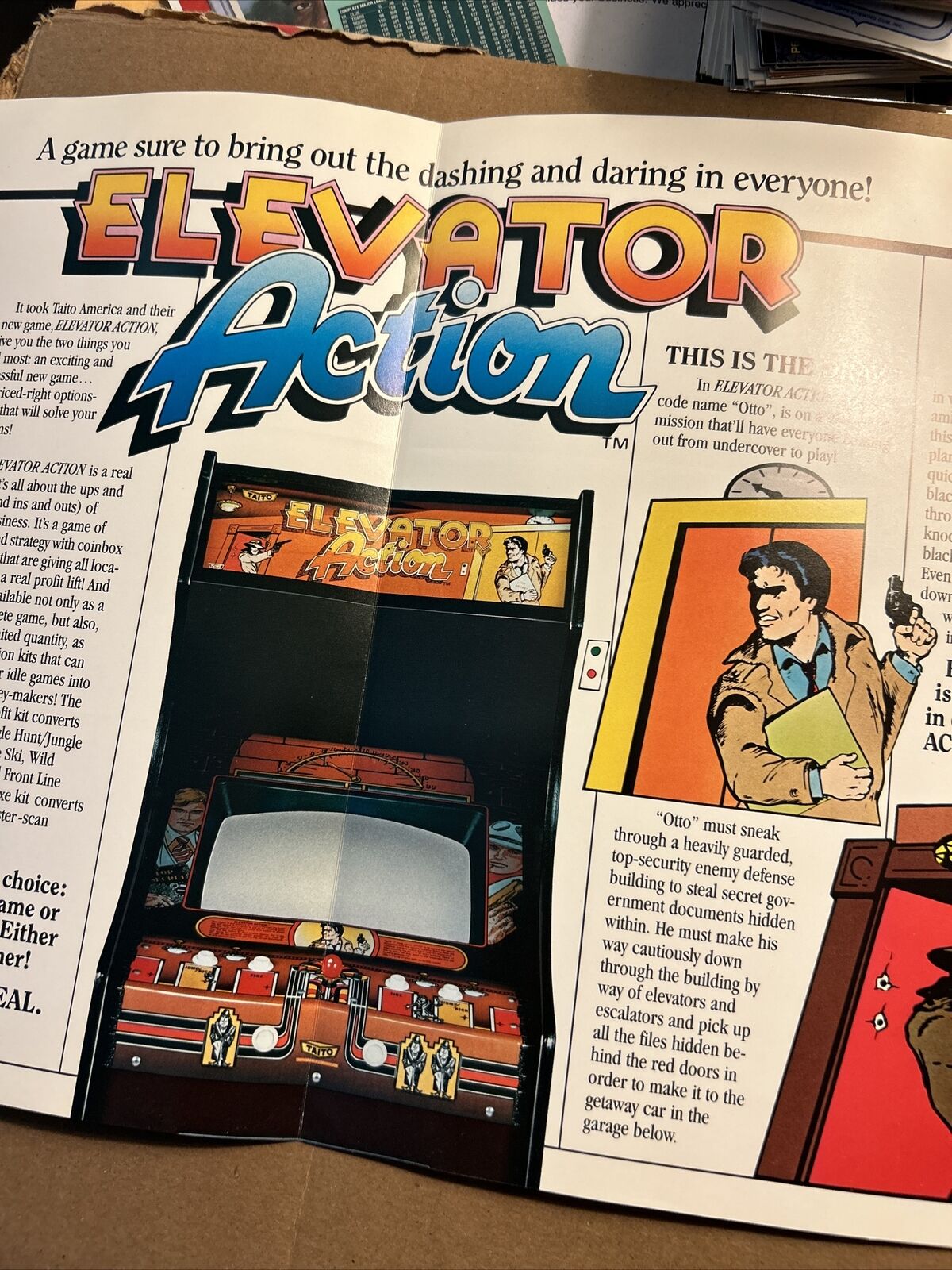 11-8 1/4'' 1983 Original Taito Elevator, Action arcade  game  FLYER AD