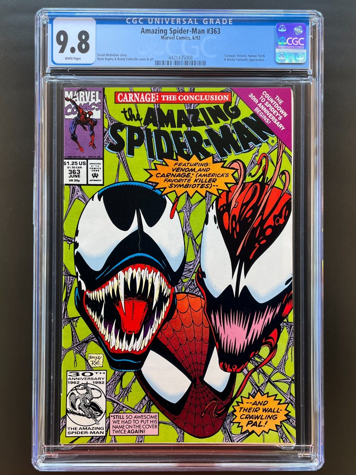Amazing Spider-Man #363  CGC 9.8  NM/M   White Pages