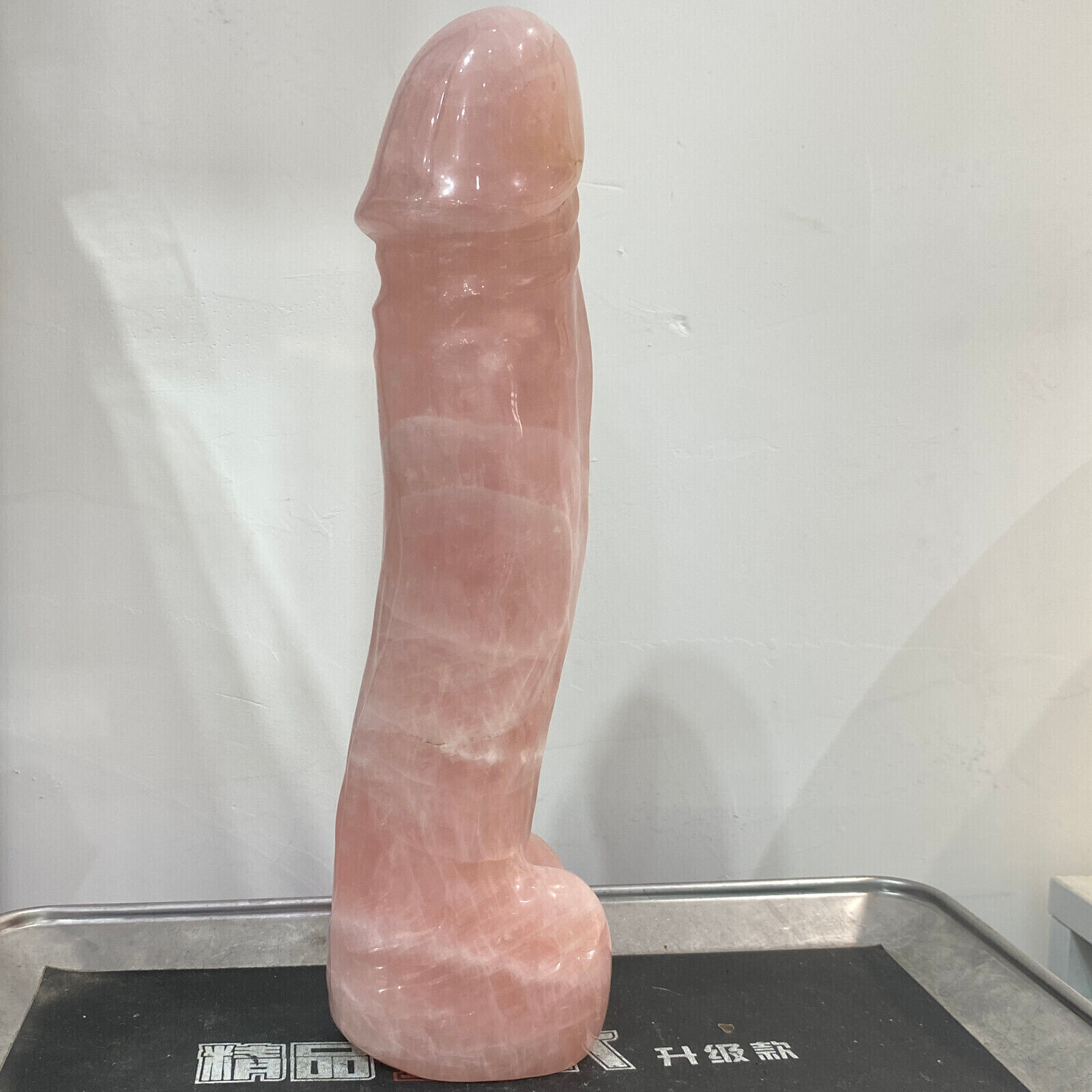 4.62LB  Natural Pink crystal Quartz Carved penis Crystal Reiki Healing GEM Decor