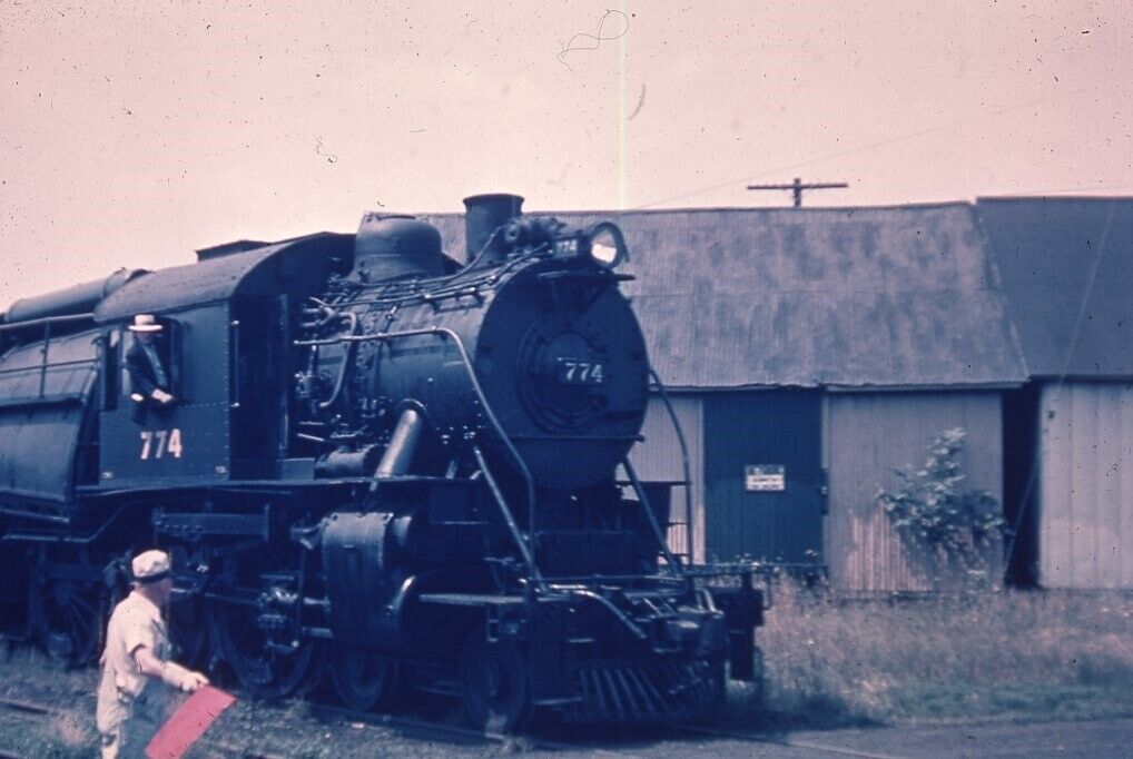 CNJ CENTRAL RAILROAD OF NEW JERSEY Train Steam Locomotive 1963 Photo Slide