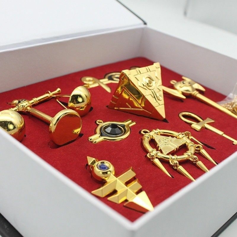 Yu-Gi-Oh Millennium Items Puzzle Necklace Keychain Pendant in Box 8pcs/Set