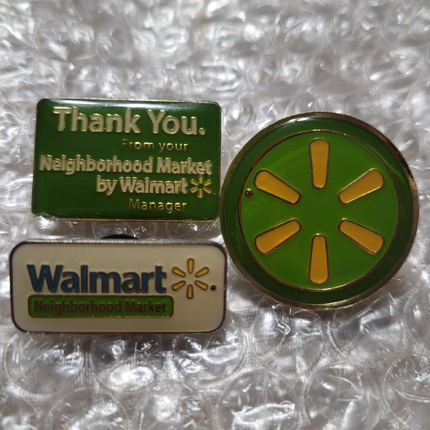 WALMART Pin Set Neighborhood Market Collectible Associate Lapel Pins (Lot of 3)