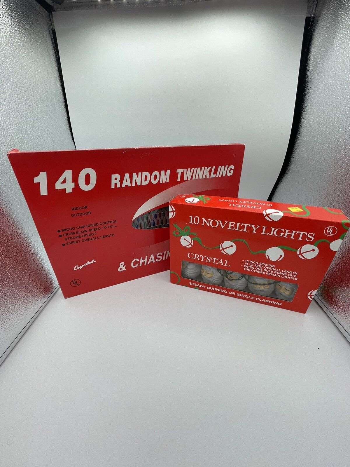 VTG Christmas Bundle: 10 Santa Head Novelty Lights + 140 Twinkling Lights TESTED