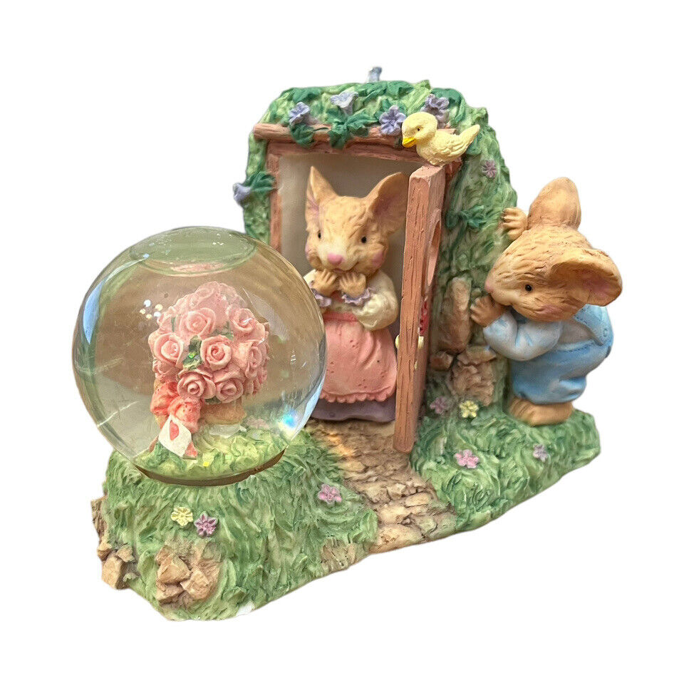 Secret Admirer Water Globe Boy and Girl Mouse Roses Tiny Talk Figure Heart Love