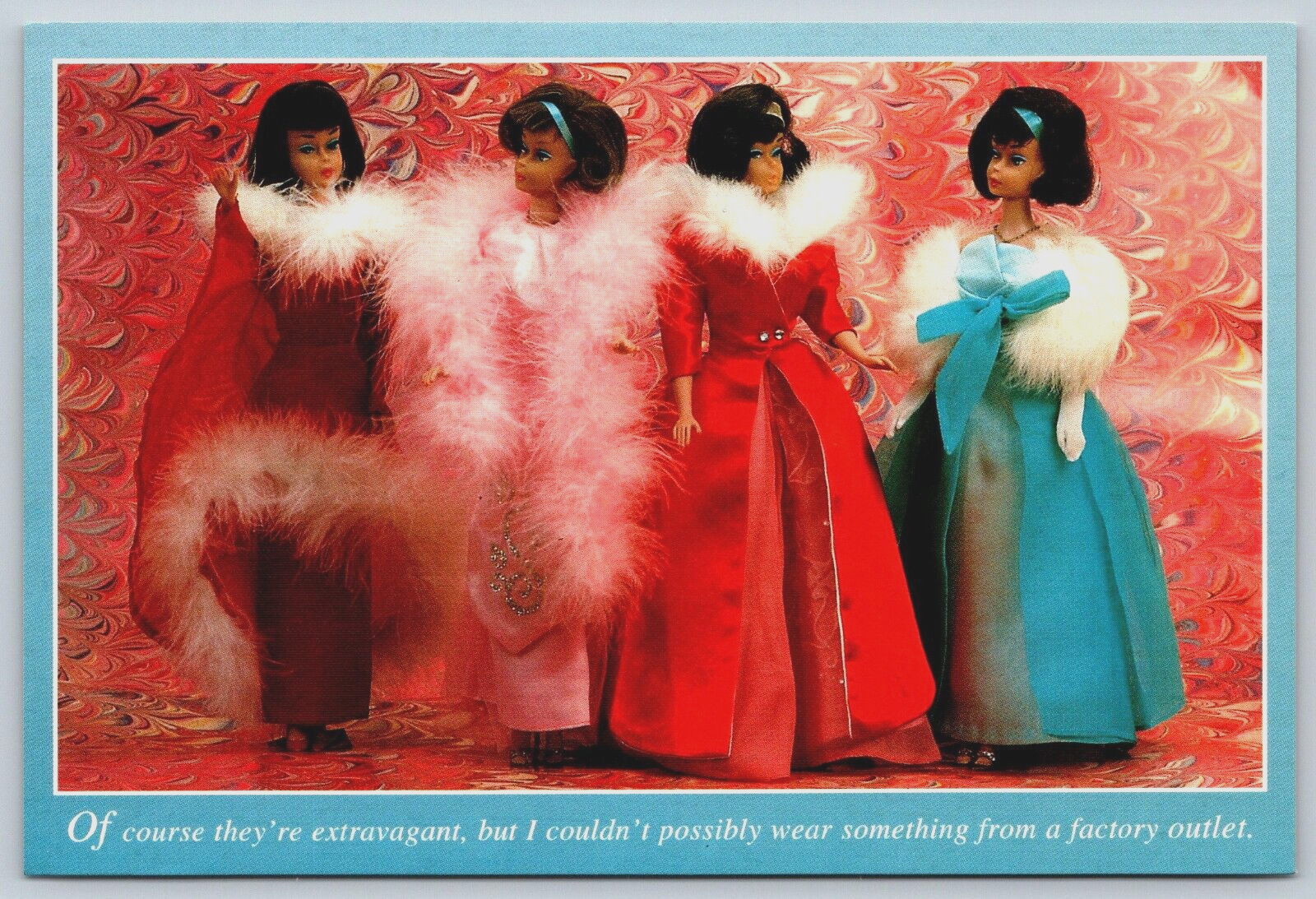 Barbie Doll Postcard Evening Enchantment Pink Formal Magnificence 1960s REPRO G4