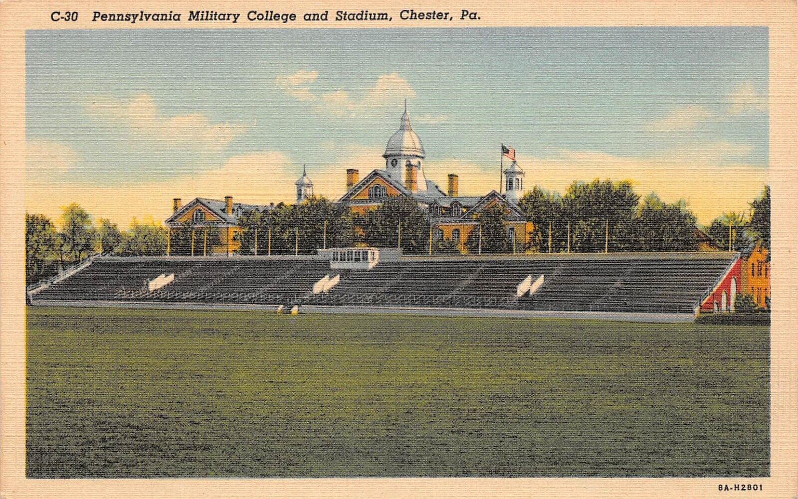 Pennsylvania Military College & Stadium Chester PA Postcard